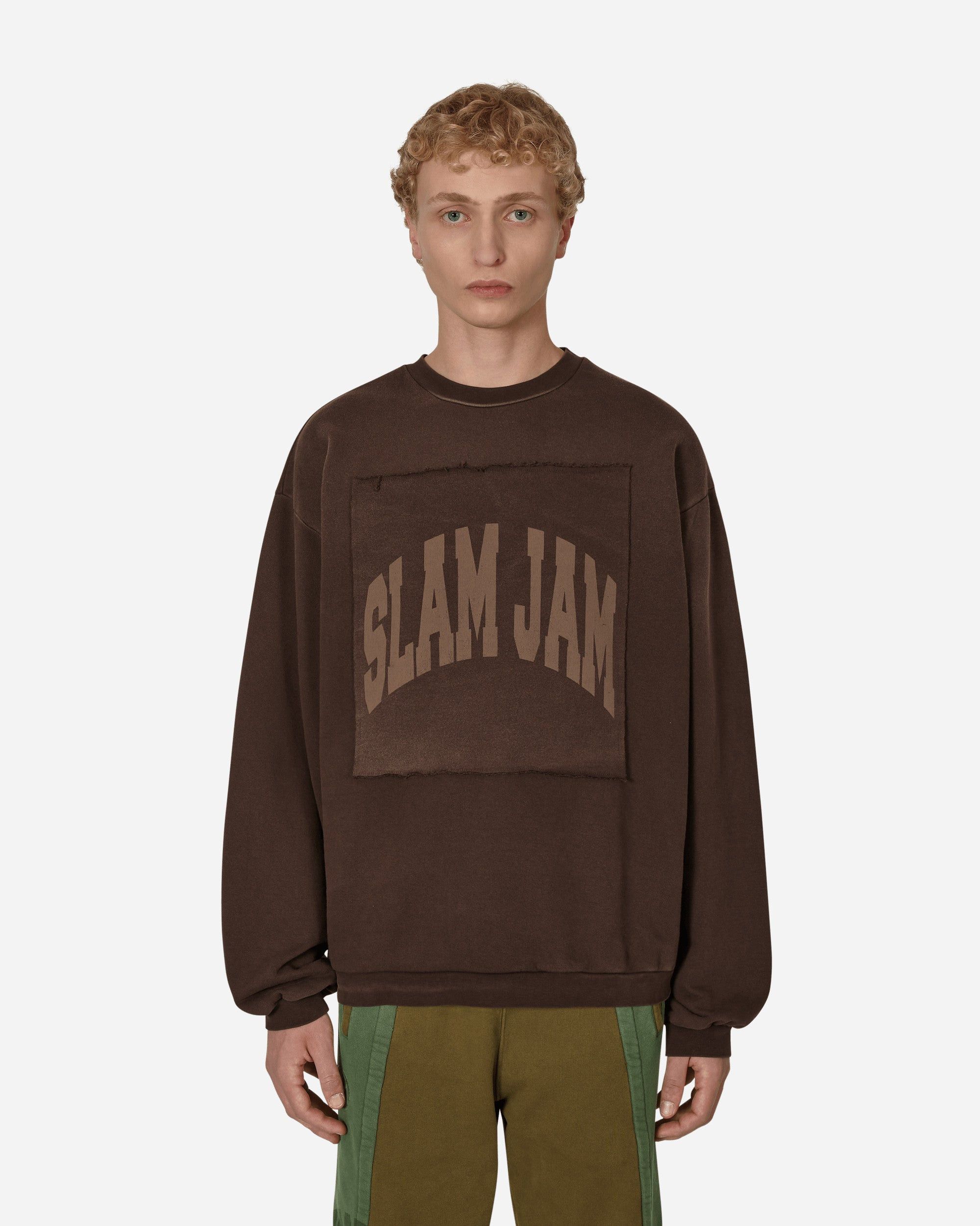 Slam Jam Boxy Crewneck Sweatshirt Brown, Men's (Size Xs)