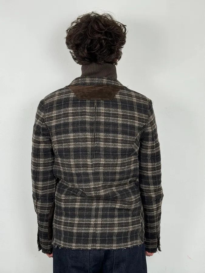 Dolce & Gabbana 2000s Dolce & Gabbana Brown Checkered Hybrid Wool Jacket Size 44R - 3 Thumbnail