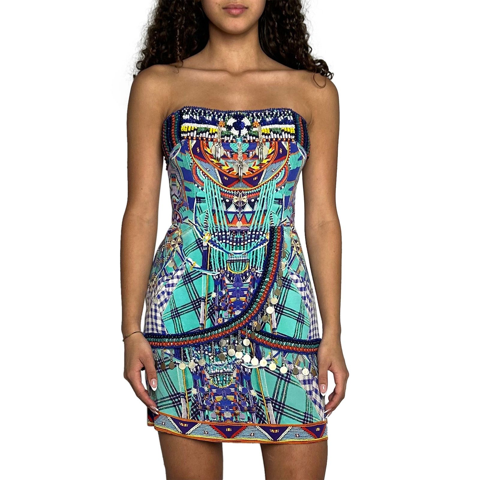 Patterned Strapless Bustier