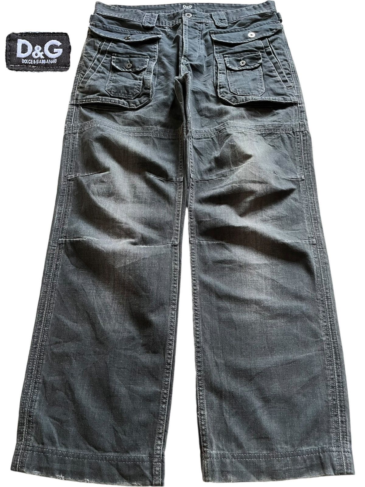Dolce & Gabbana Vintage Dolce Gabbana Tactical Multi Pocket Baggy Jeans Size US 35 - 1 Thumbnail