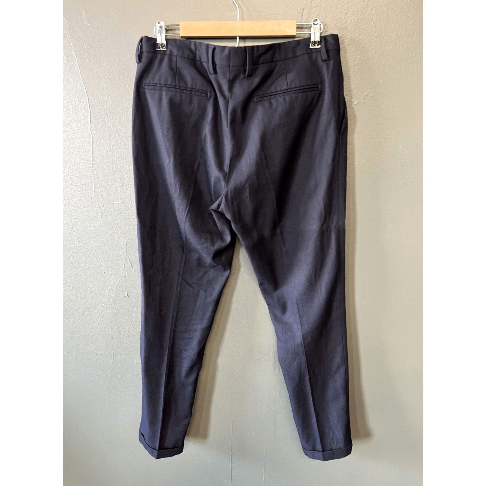 Zara ZARA Dress Pants Mens Size 32 Navy Blue Slim Flat Front Straight Dress Pants Mens Slim Fit Blue 32 Mens Size US 32 / EU 48 - 2 Thumbnail