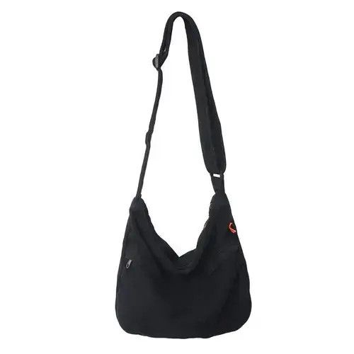 Black Vintage Casual Crossbody Bag Unisex, Men's