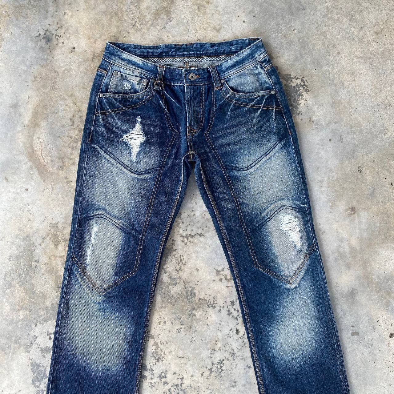 HIDEAWAYS Japan Hideaways Nicole Distressed "Engineered"Panelled Denim Size US 30 / EU 46 - 4 Thumbnail