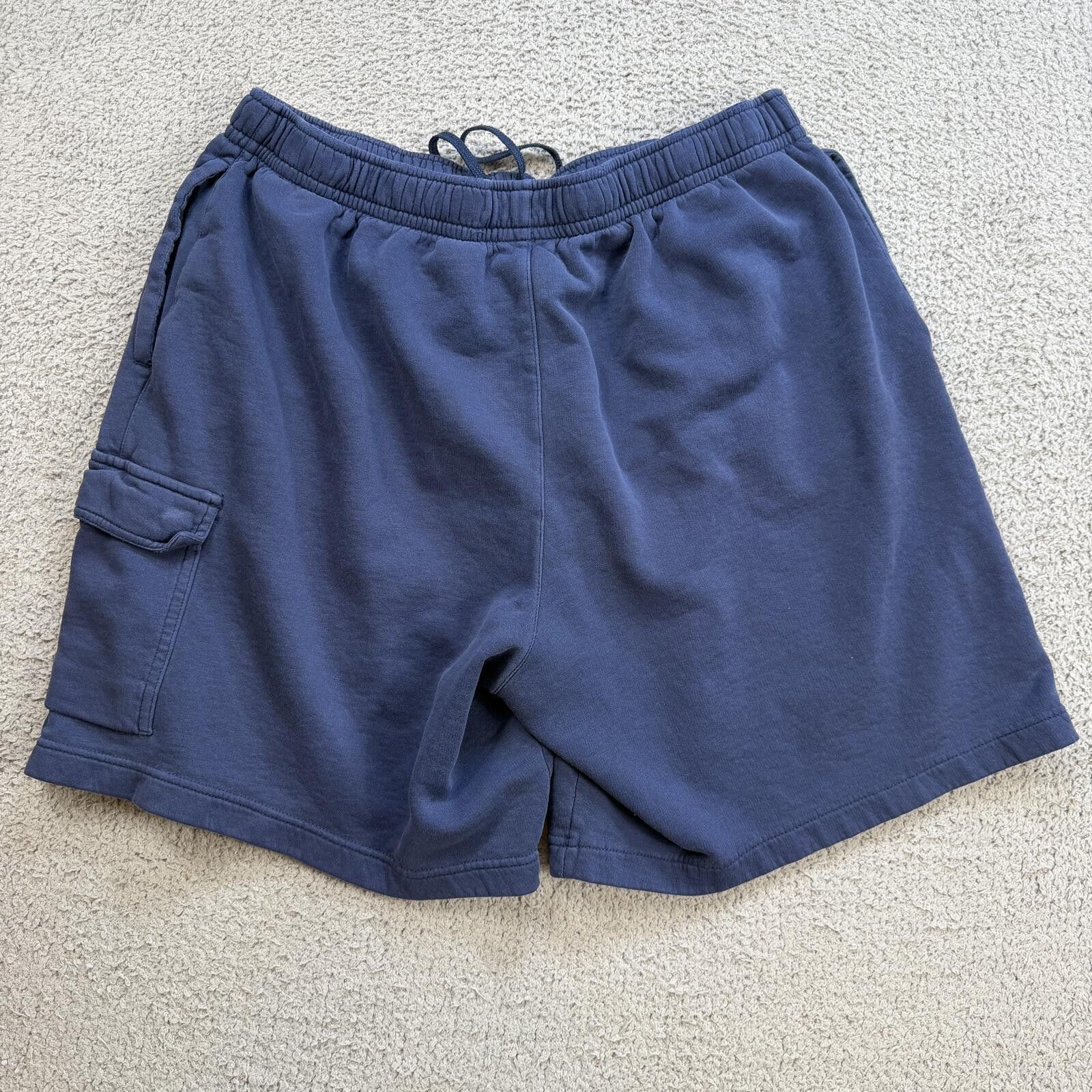 Nike Vintage Y2K Nike Swoosh Navy Cargo Sweat Shorts XXL Baggy Size US 40 / EU 56 - 2 Thumbnail