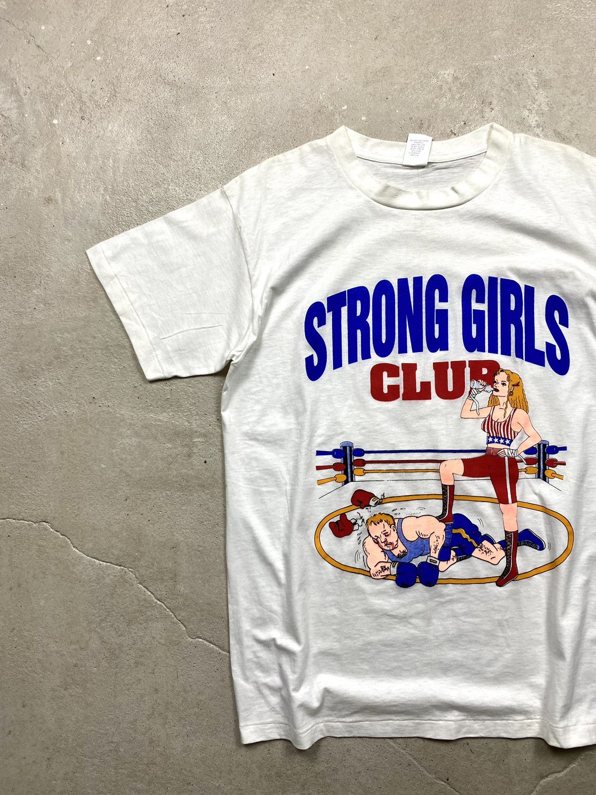 Band Tees Rare! 90’s Vintage Strong Girls Club Art T Shirt Humor Size US L / EU 52-54 / 3 - 2 Thumbnail