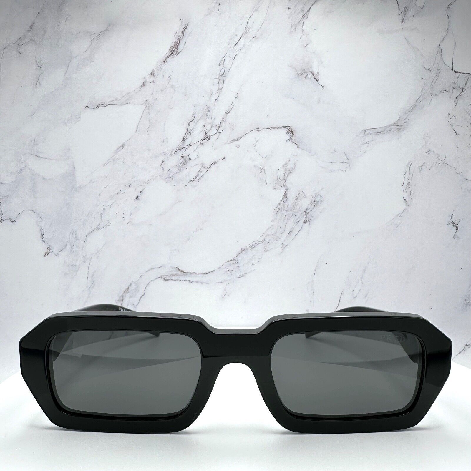 New PRADA Sunglasses Black Symbole PRADA MILANO Logo Square