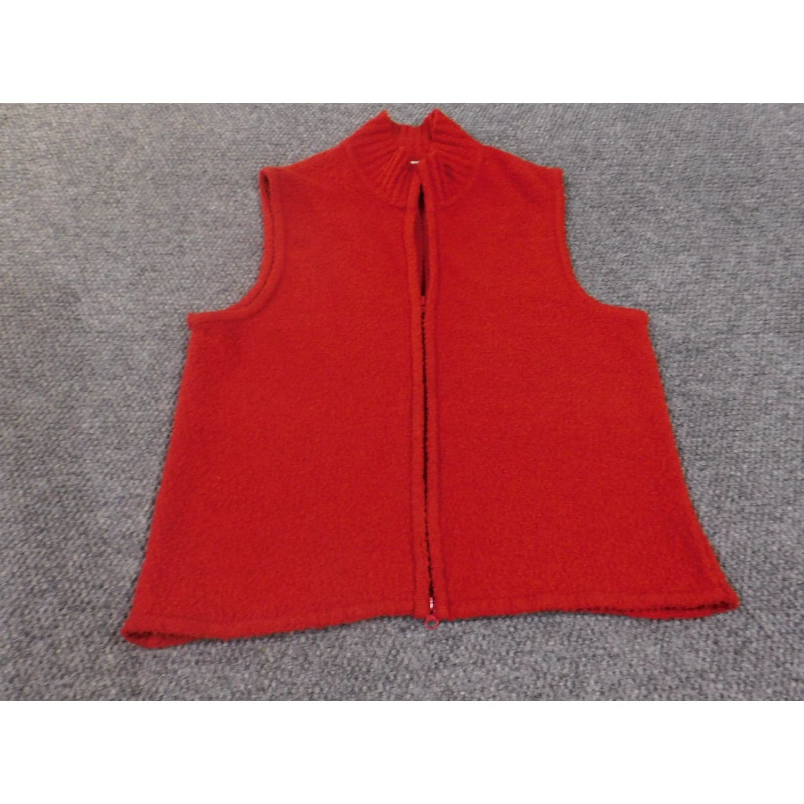 Coldwater Creek Coldwater Creek Vest Sweater L Red Wool Sleeveless Mock Neck Casual Women Classic 90s American Size L / US 10 / IT 46 - 3 Thumbnail