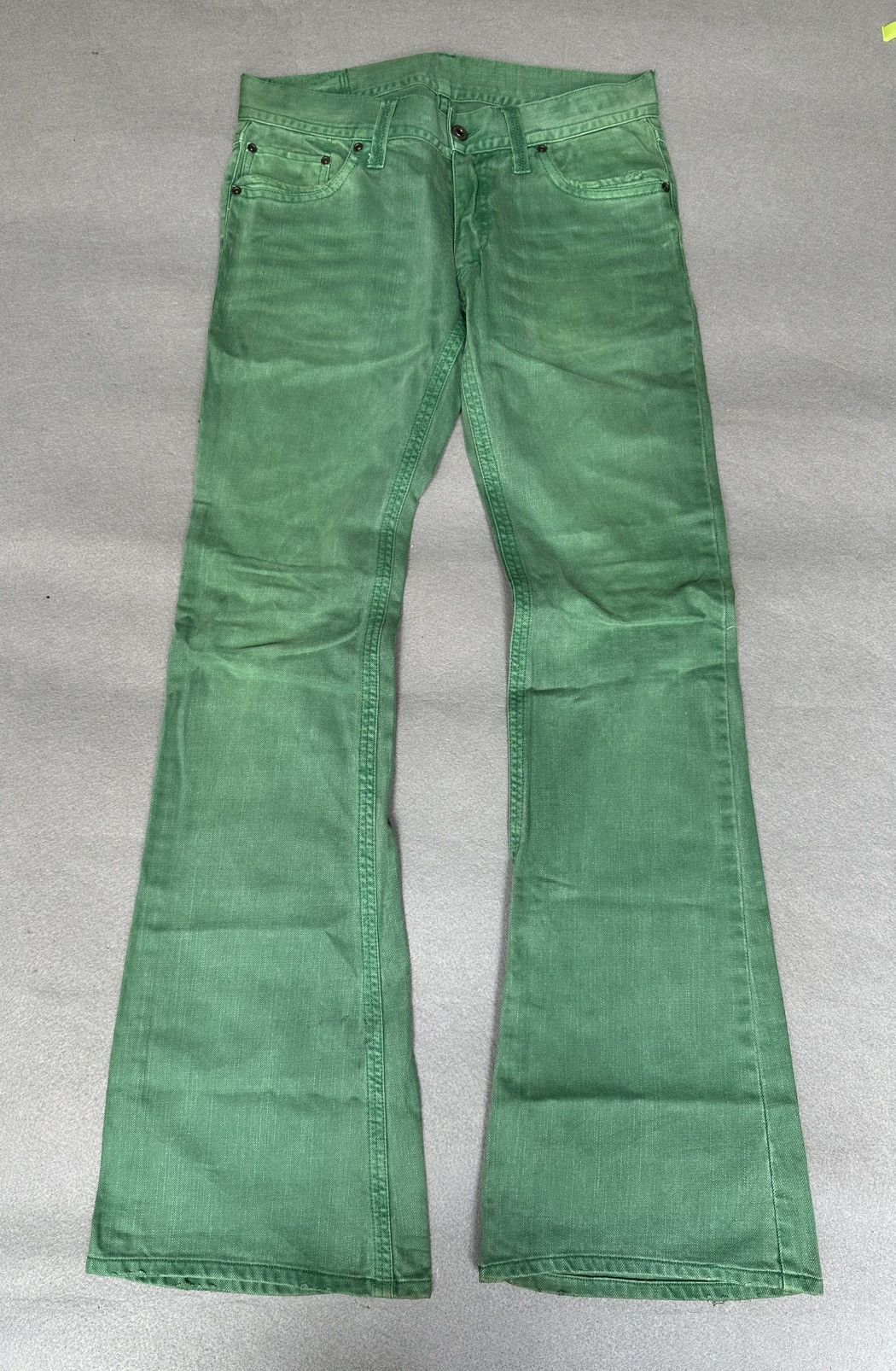 Japanese Brand FLARE Difference Rupert Green Denim Size US 31 - 1 Thumbnail