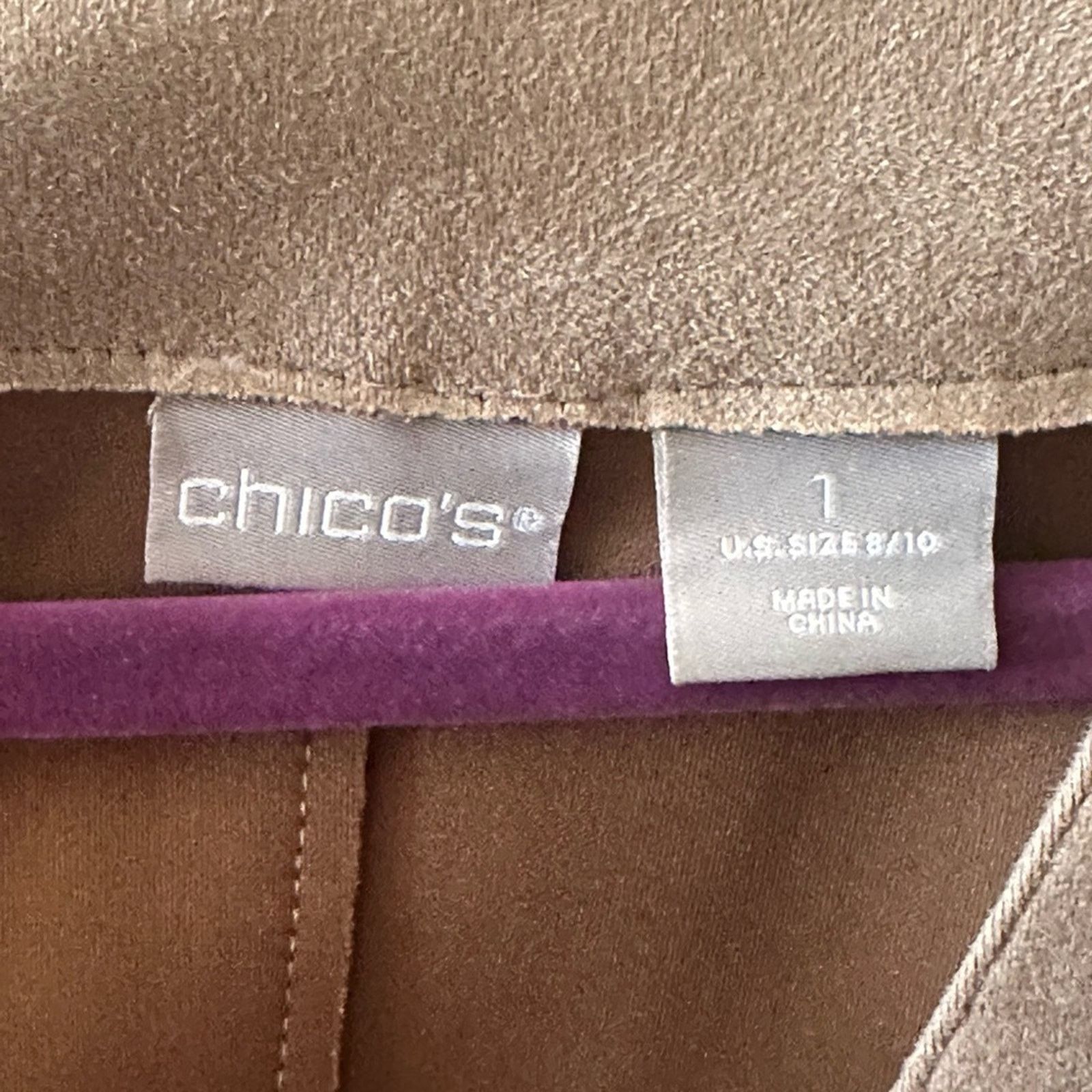 Chicos Chico’s Tan Faux Suede Kimono Coat With Belt Size M / US 6-8 / IT 42-44 - 8 Thumbnail