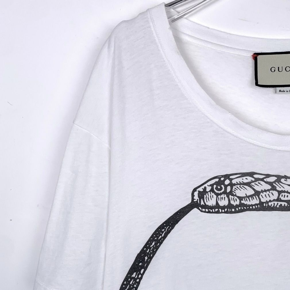 Gucci Gucci White Ouroboros T-Shirt XXL Cotton Mens Crewneck Logo Size US XXL / EU 58 / 5 - 3 Thumbnail