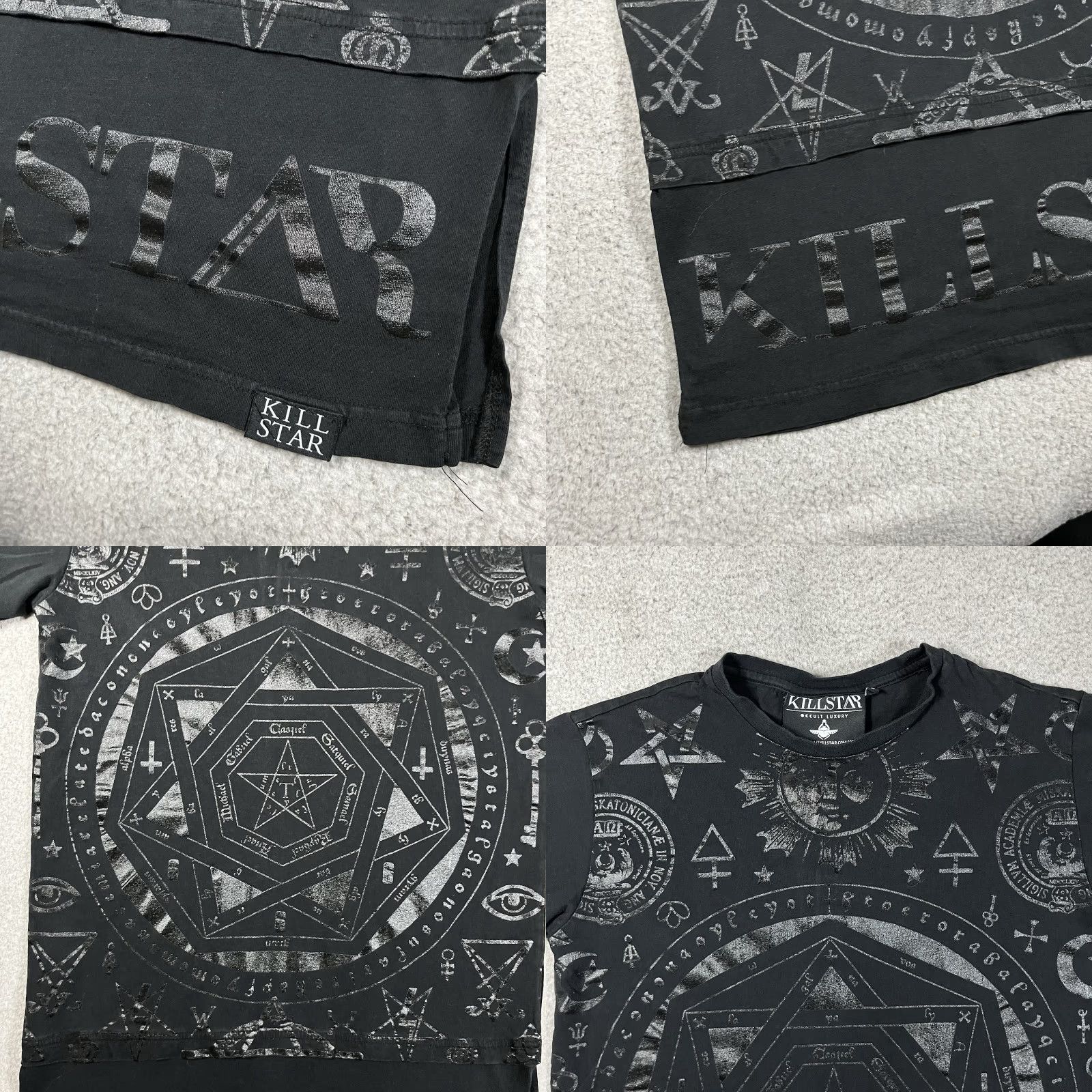 Killstar KILLSTAR Shirt Womens Small Black Graphic Short Sleeve Alt Goth Grunge Punk Size S / US 4 / IT 40 - 8 Thumbnail