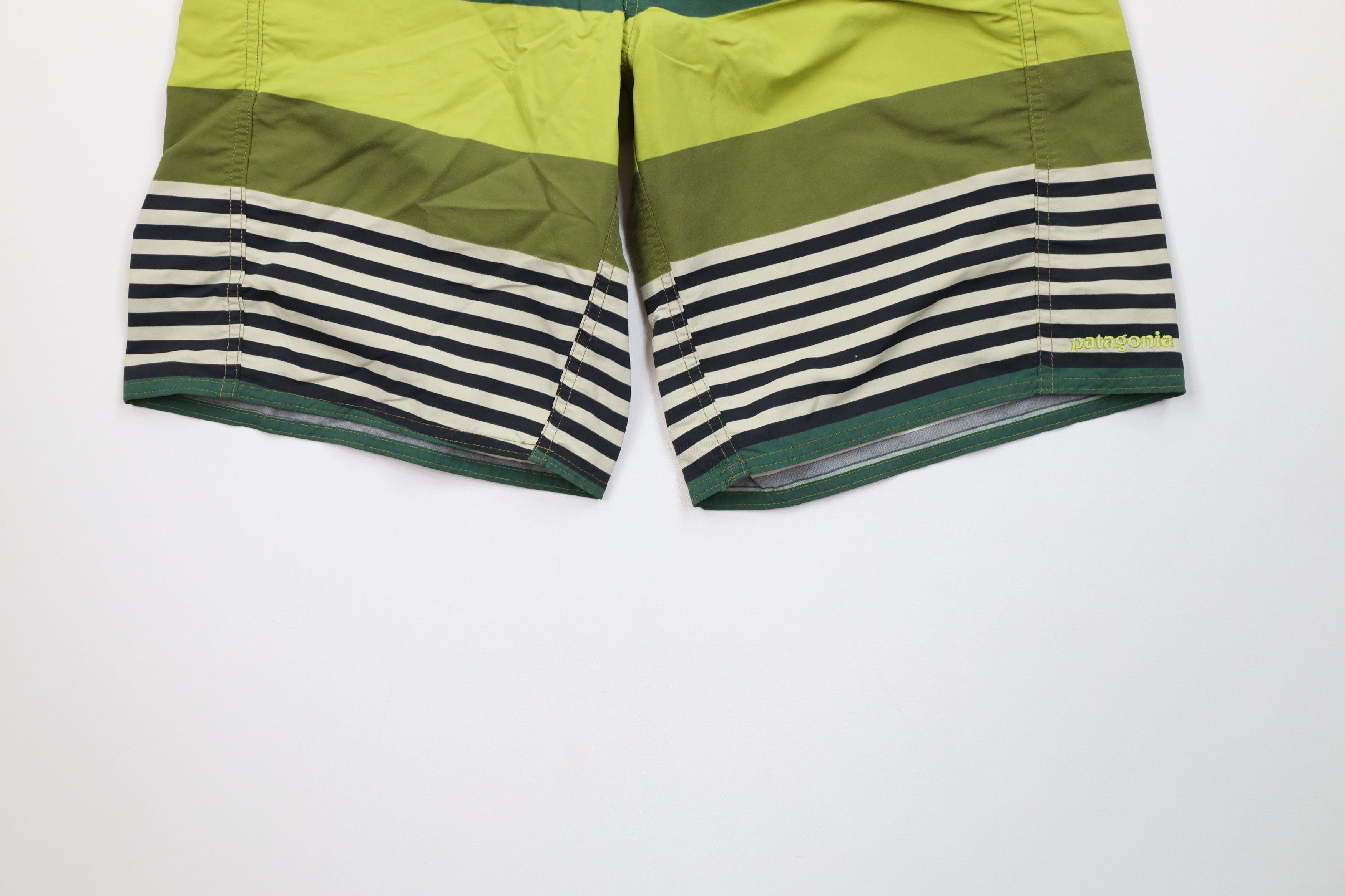 Patagonia Patagonia Logo Striped Wavefarer Board Shorts Trunks Green Size US 30 / EU 46 - 4 Thumbnail