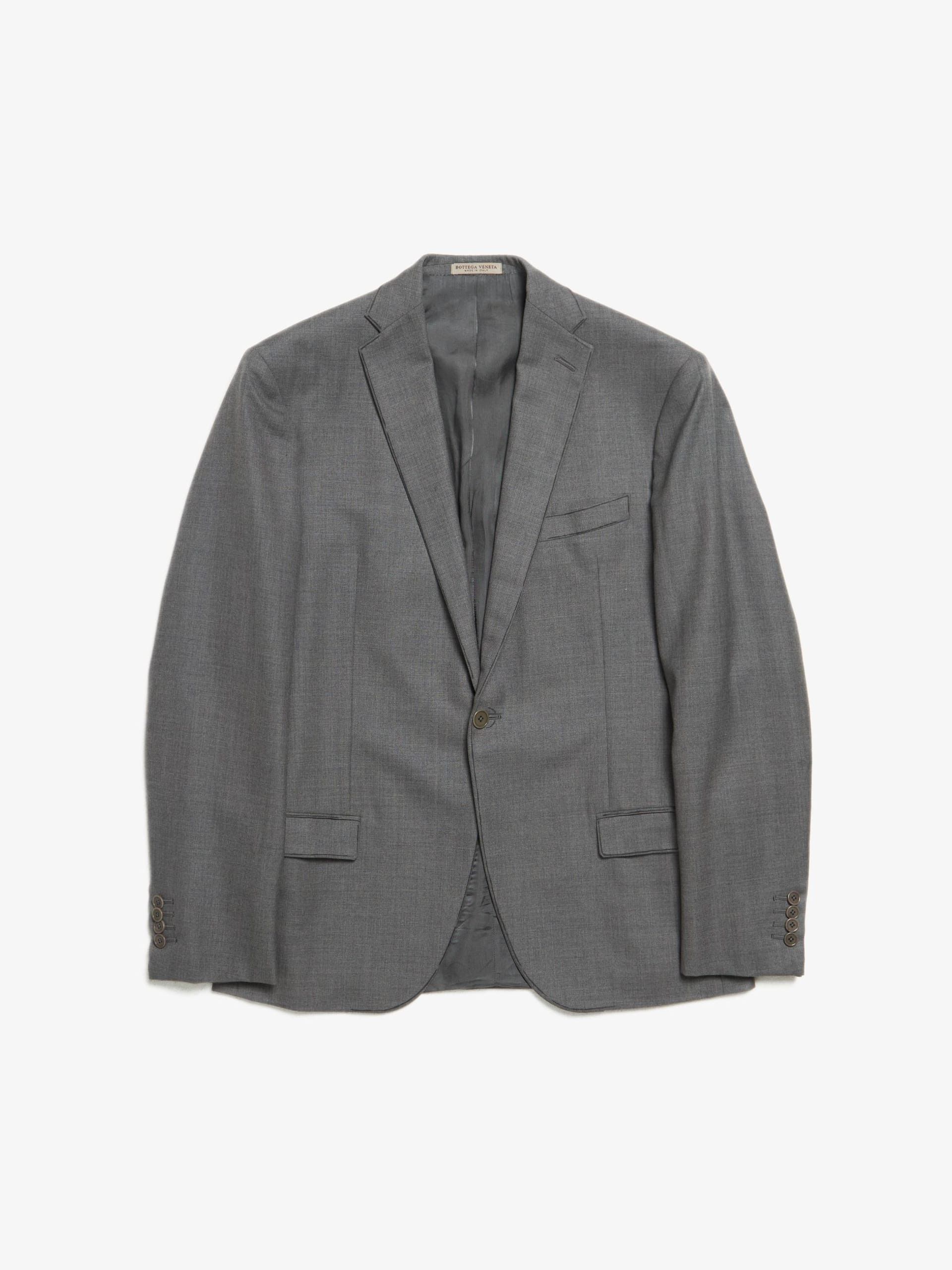 Bottega Veneta Gray Wool Blazer Jacket Size US M / EU 48-50 / 2 - 1 Thumbnail