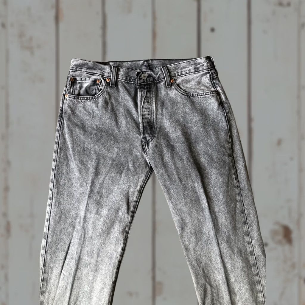 Levi's Levi's 501 Jeans Gray Denim Pants 33x34 Button Fly Straight Regular Mens Size US 33 - 1 Thumbnail