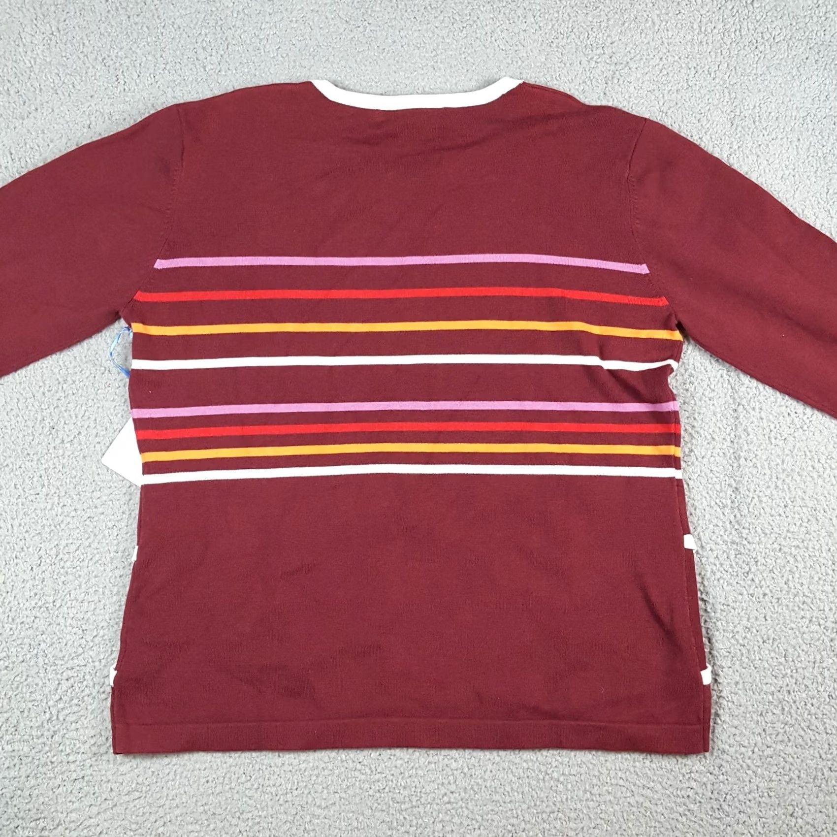 Vintage VINTAGE Striped Red Lightweight Pockets Women's 2XL Preppy Knit Pullover Sweater Size XXL / US 16-18 / IT 52-54 - 5 Thumbnail