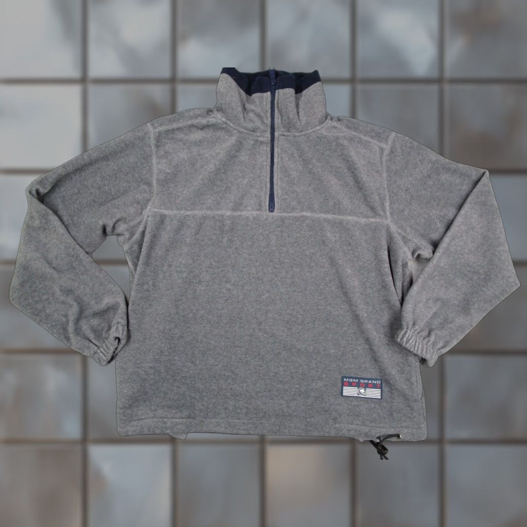 Vintage VINTAGE MGM GRAND SPORT Jacket Mens Small Gray 1/4 Fleece Pullover Vegas 90s Size US S / EU 44-46 / 1 - 1 Thumbnail