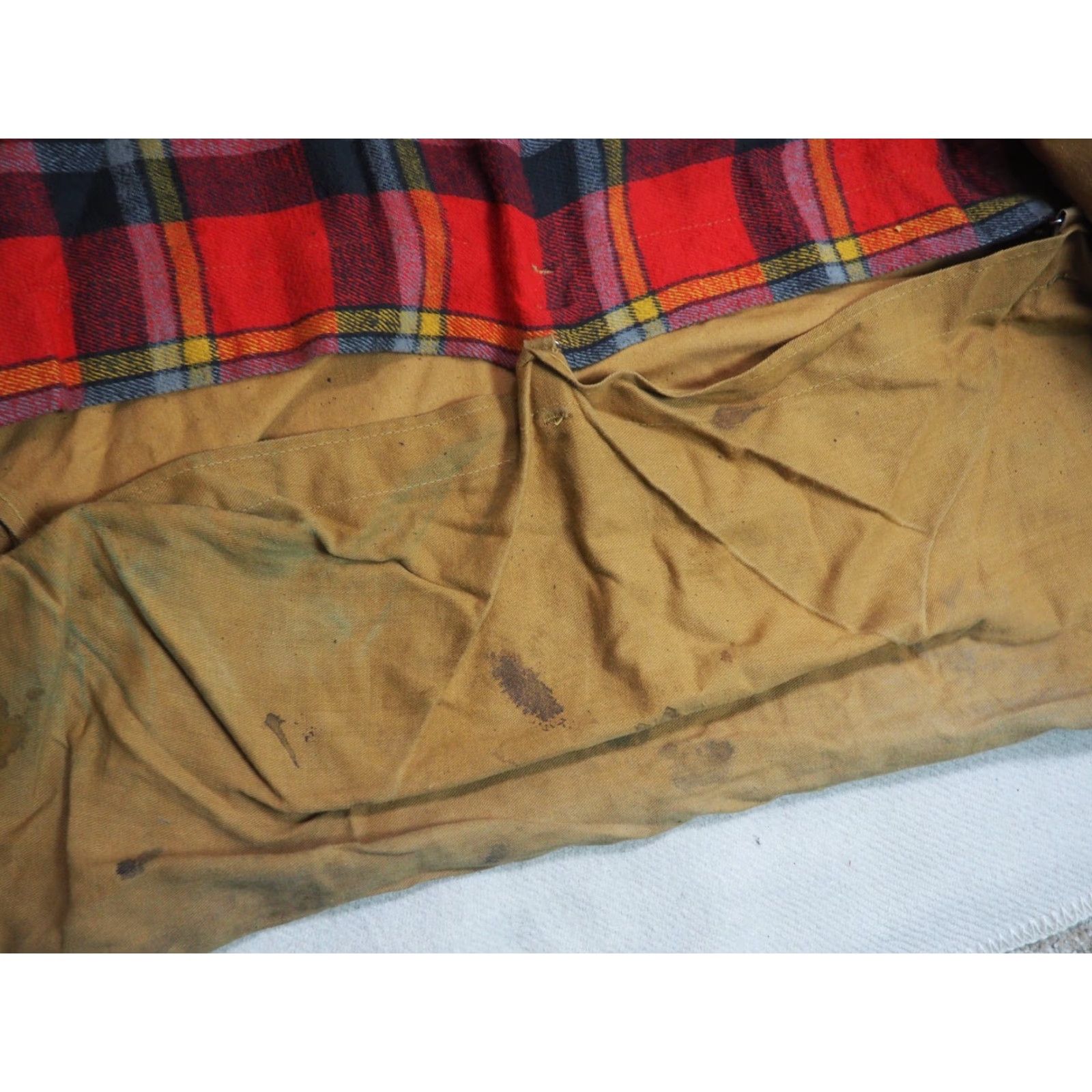 Vintage VTG 60s Black Sheep Tan Canvas Plaid L Field Jacket Outdoor Coat Mens Beige Canvas L Size US L / EU 52-54 / 3 - 7 Thumbnail