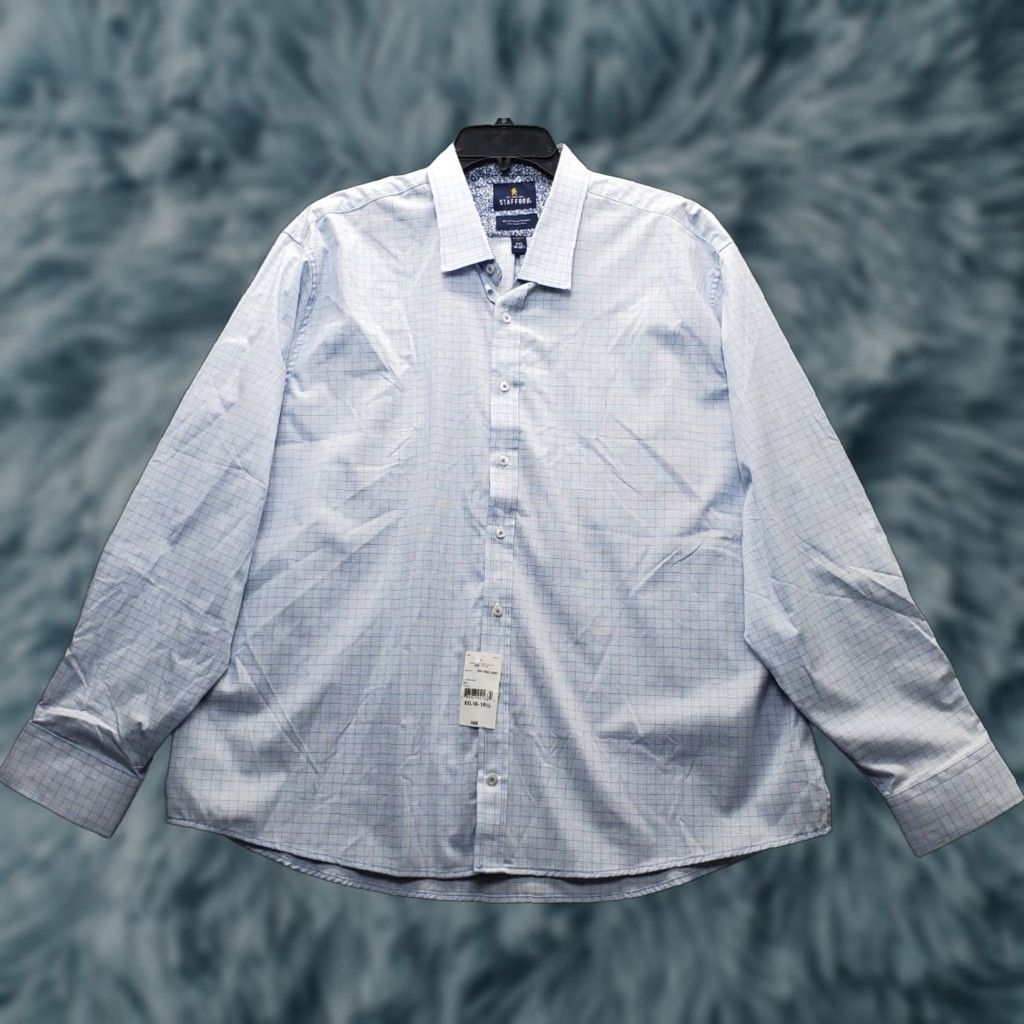 stafford button down dress shirts Mens Wrinkle Free Oxford Shirt Size X-Tall 16 1/2 35-36 Sleeve Style Stafford Wrinkle Free Broadcloth Dress