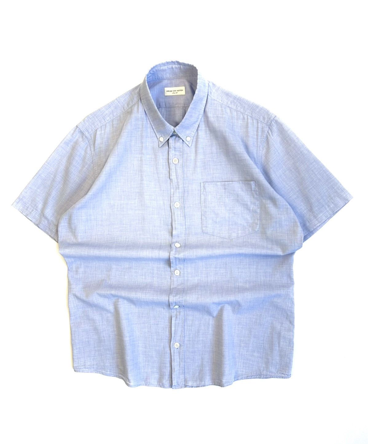 Dries Van Noten Dries Van Noten Vintage Blue Short Sleeve Button-Up Shirt Size US M / EU 48-50 / 2 - 1 Thumbnail