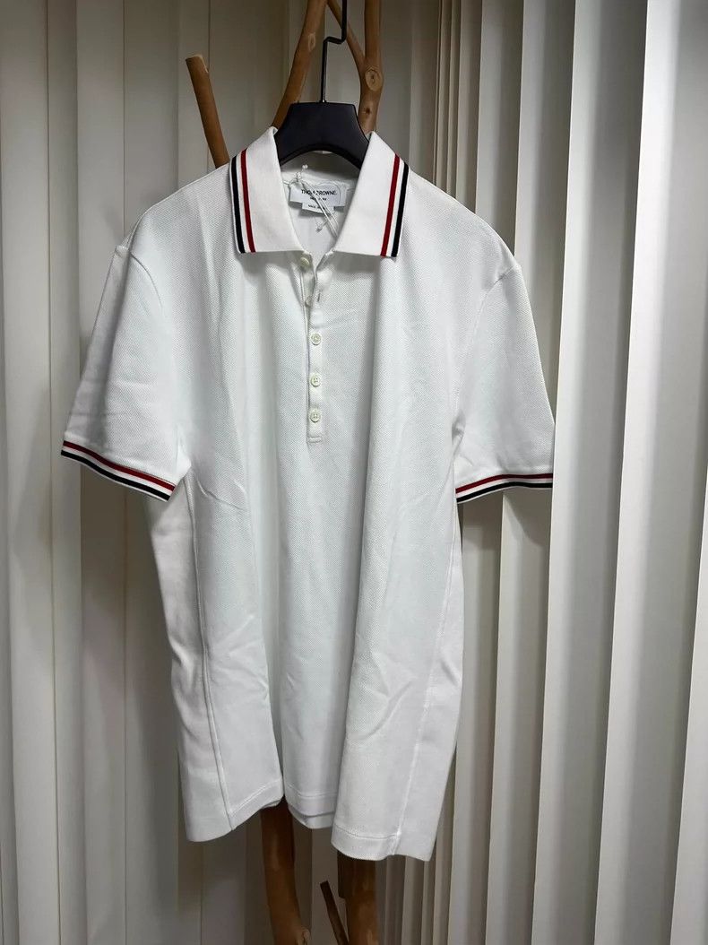 Thom Browne Thom Browne Classic white Polo shirt Size US XL / EU 56 / 4 - 1 Thumbnail