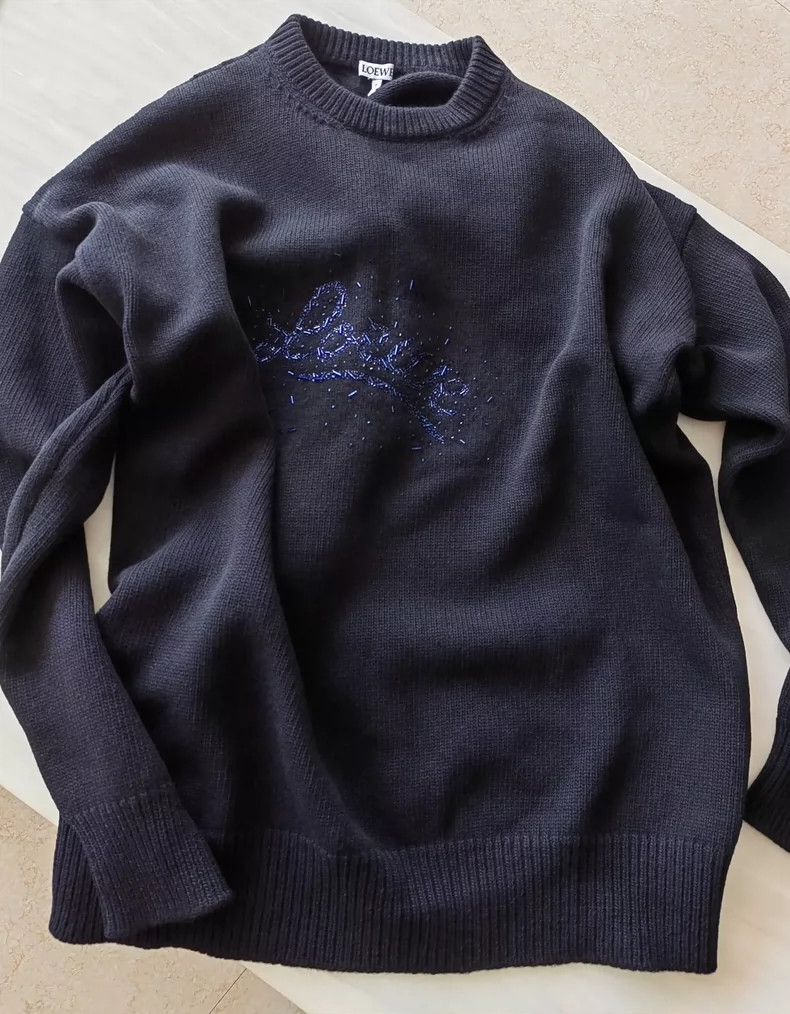 Loewe LOEWE Ding Zhu logo knit wool sweater Size S / US 4 / IT 40 - 1 Thumbnail