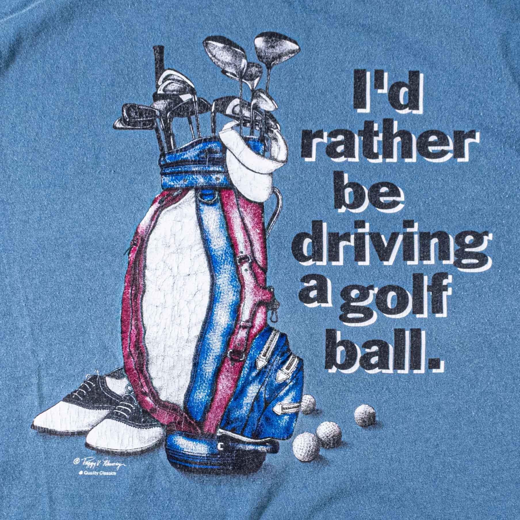 Vintage Vintage Id Rather Be Driving Golf Balls T-Shirt Funny Sports Size US XL / EU 56 / 4 - 5 Thumbnail