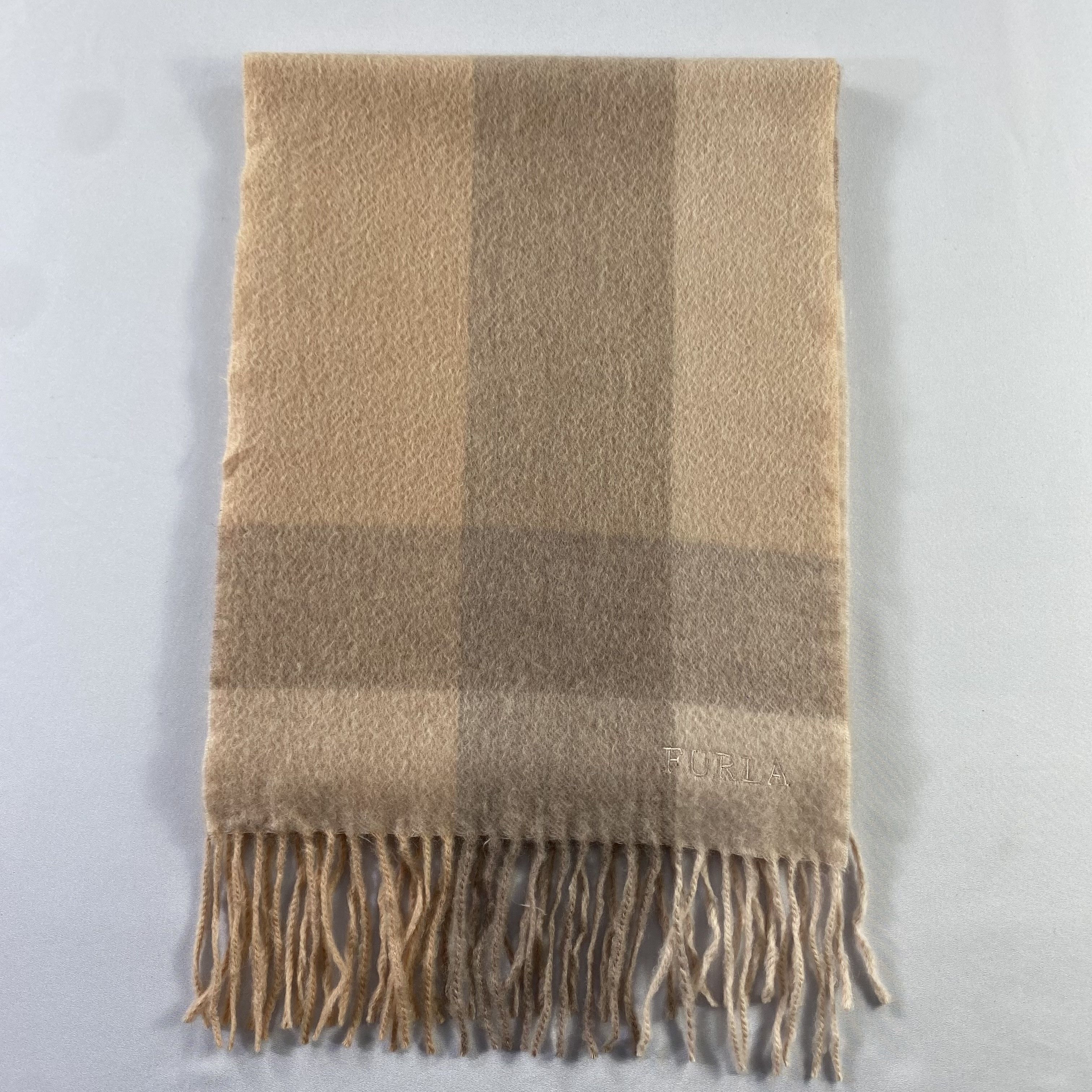 Furla Furla Scarf Plaid Neck Wrap Cashmere Muffler Size ONE SIZE - 3 Thumbnail