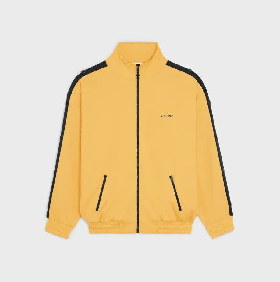 Image of Celine O1W1Db10524 Tracksuit Jacket In Double In Yellow/black, Men's (Size XL)