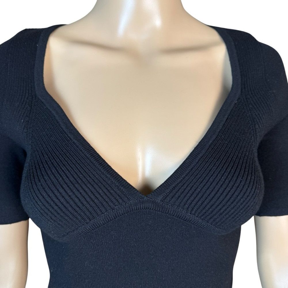 Free People New Free People Teagan Swit Short Sleeve Black Knit Top Siz Size XS / US 0-2 / IT 36-38 - 4 Thumbnail