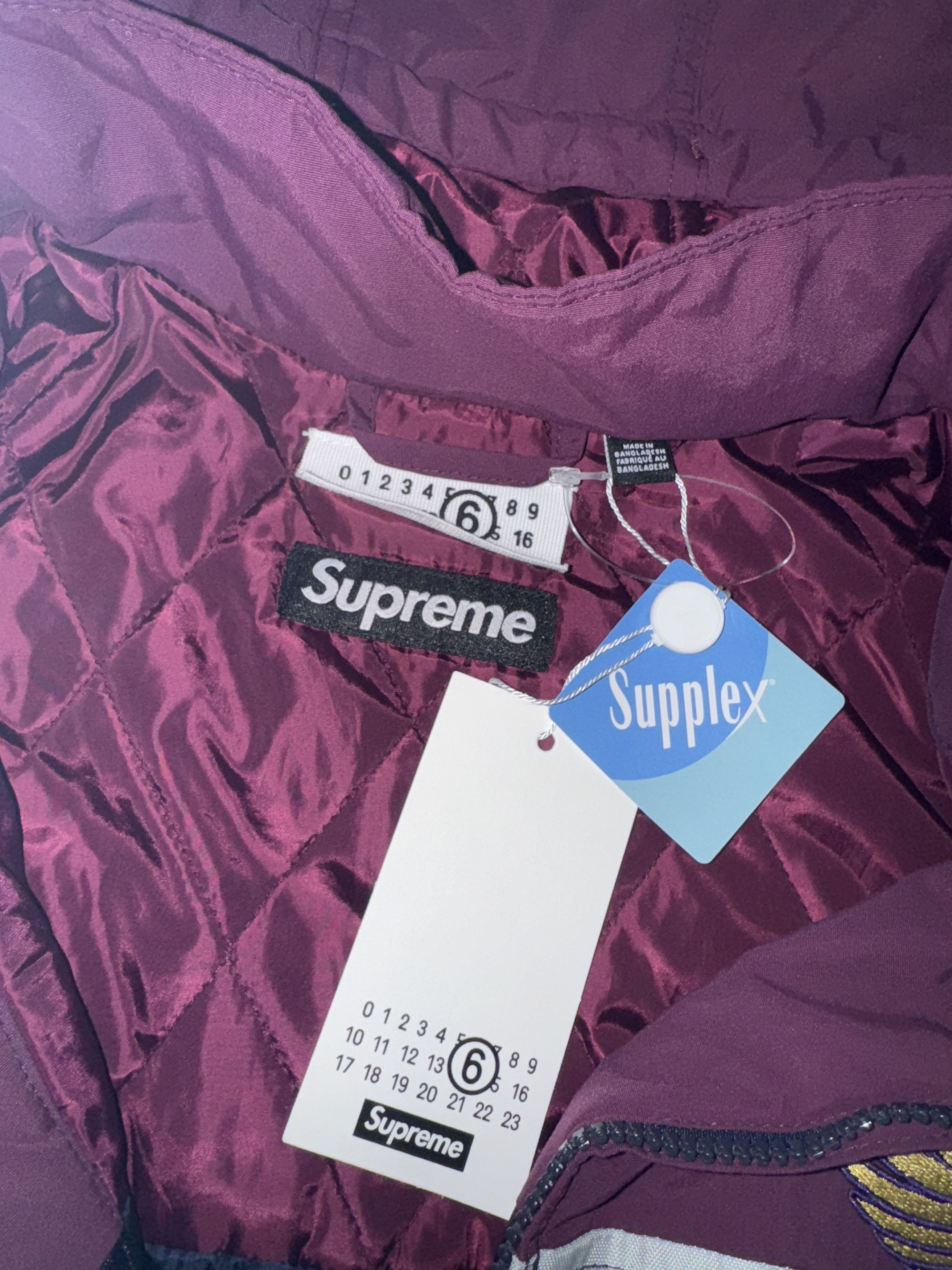 Supreme Supreme Maison Margiela Split Stadium Jacket Purple Size US L / EU 52-54 / 3 - 2 Thumbnail