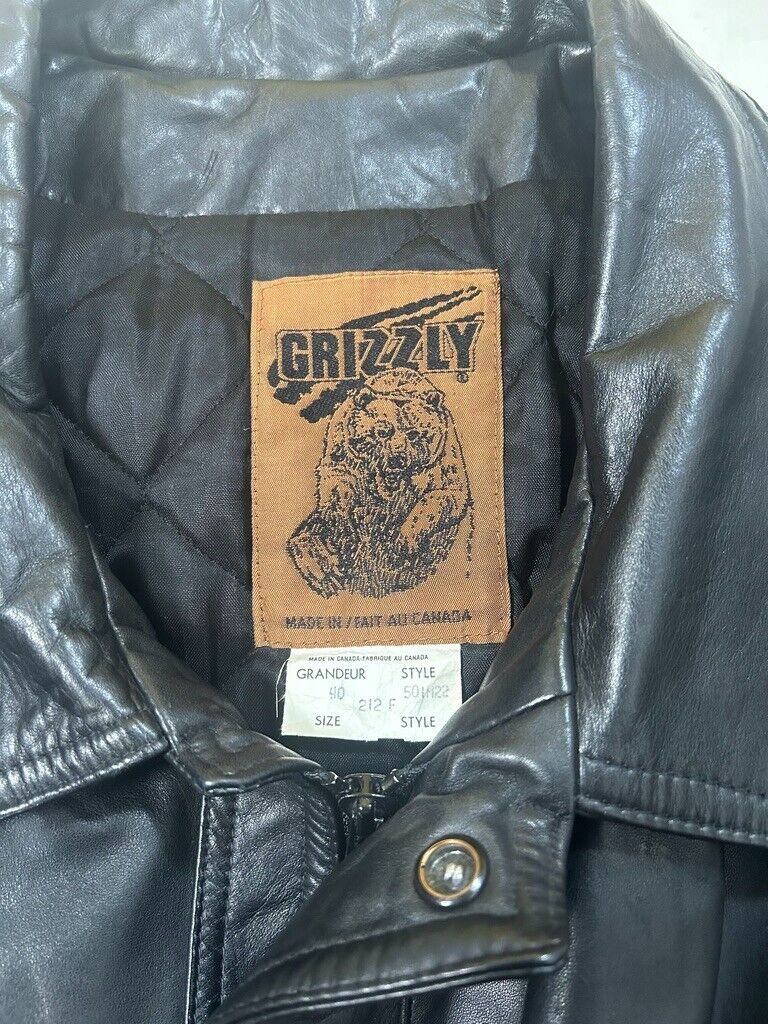 Dakota Grizzly Vintage 90s Grizzly Genuine Leather Bomber Button Up Jacket Size US XL / EU 56 / 4 - 3 Thumbnail