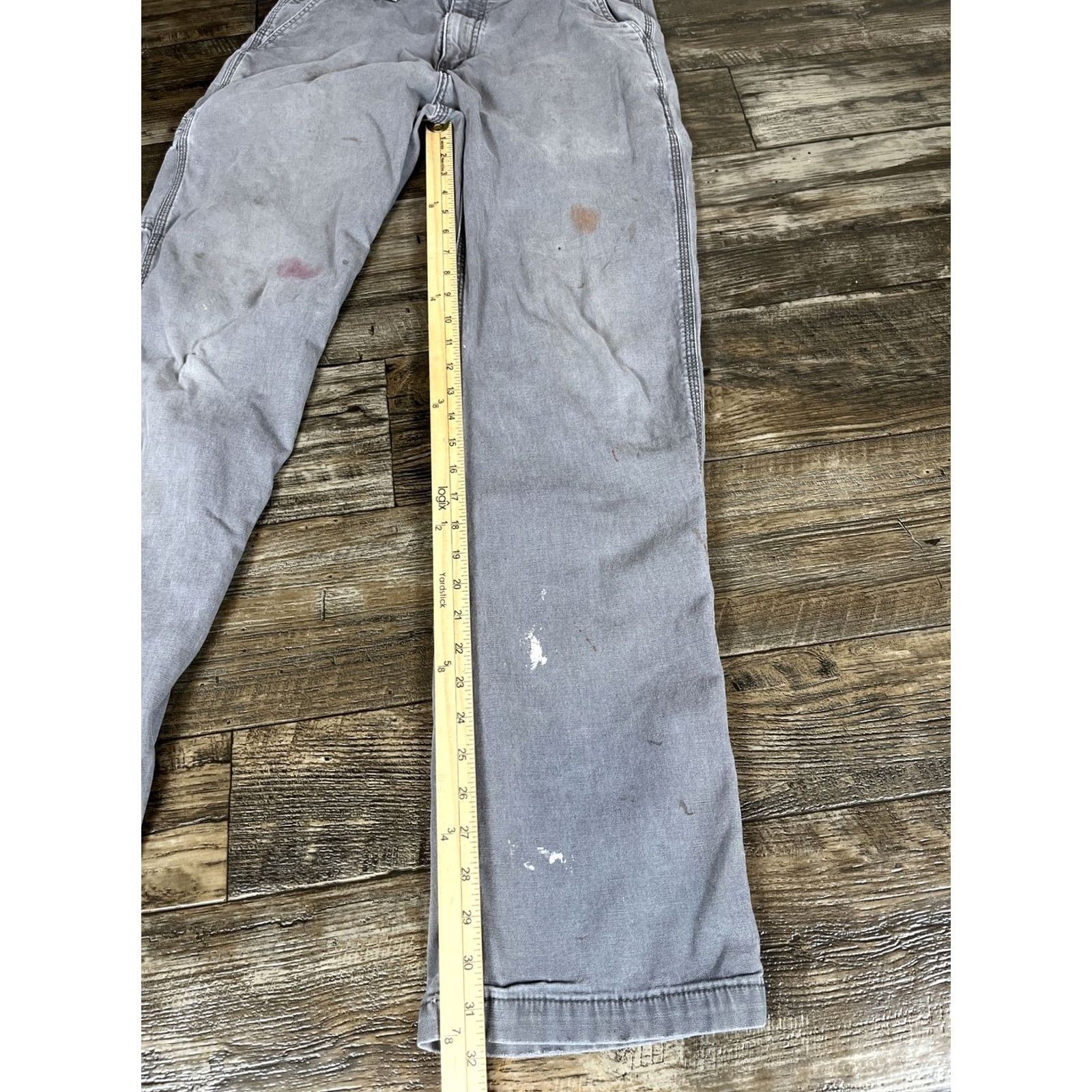 Carhartt Carhartt Pants Mens 33x32 Gray Canvas Carpenter Distressed Workwear Pants Regular 32 Inseam Men Size US 32 / EU 48 - 2 Thumbnail