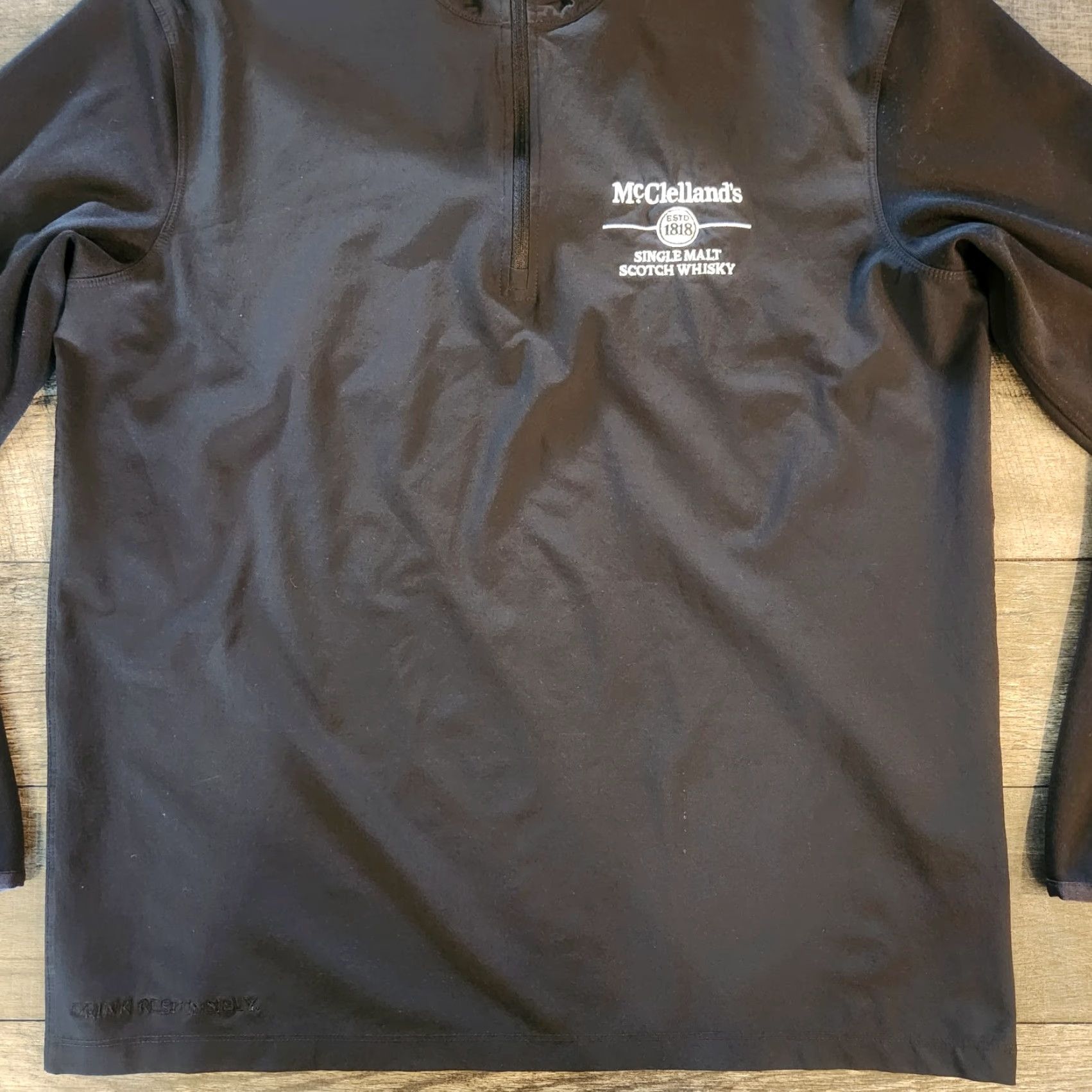 Nike Nike McClelland's Scotch Whisky 1/4 Zip Pullover Mens Medium Black Windbreaker Sweatshirt Size US M / EU 48-50 / 2 - 2 Thumbnail