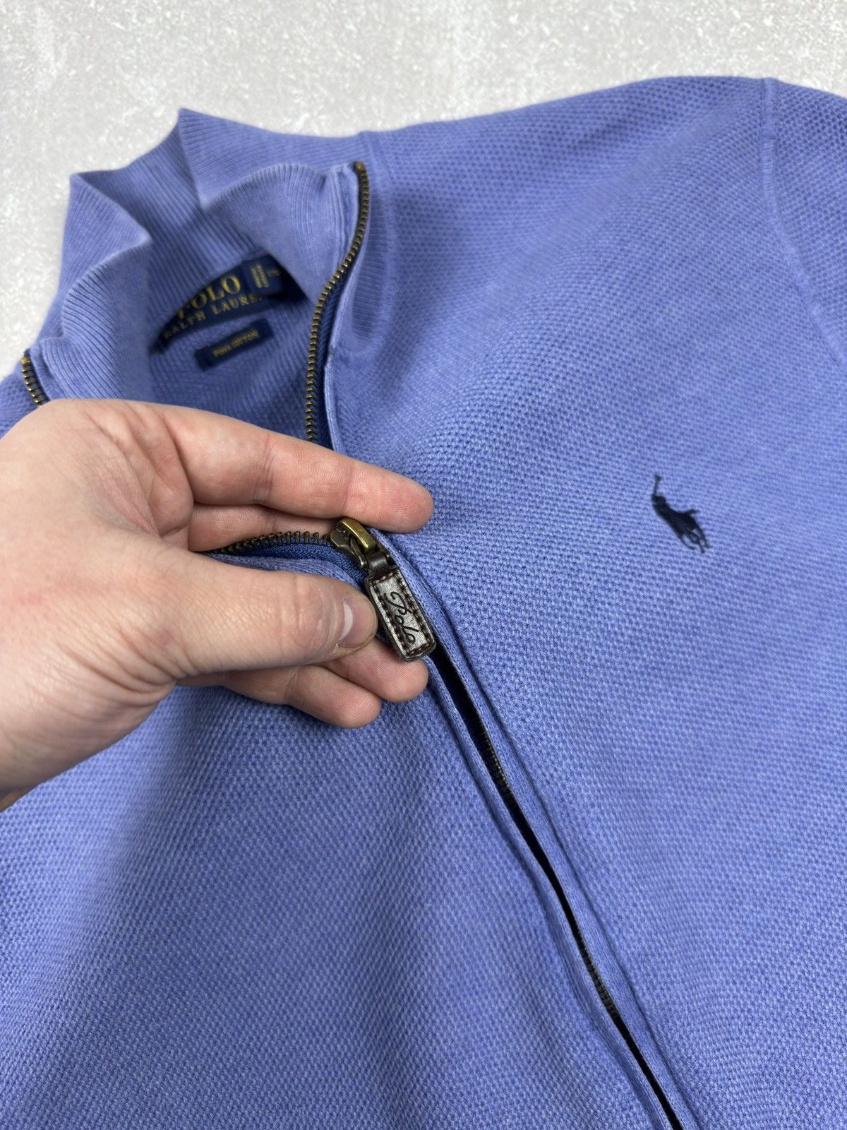 Polo Ralph Lauren Polo Ralph Lauren Mesh Knit Cotton Full-Zip Cotton Sweatshir Size US M / EU 48-50 / 2 - 6 Thumbnail