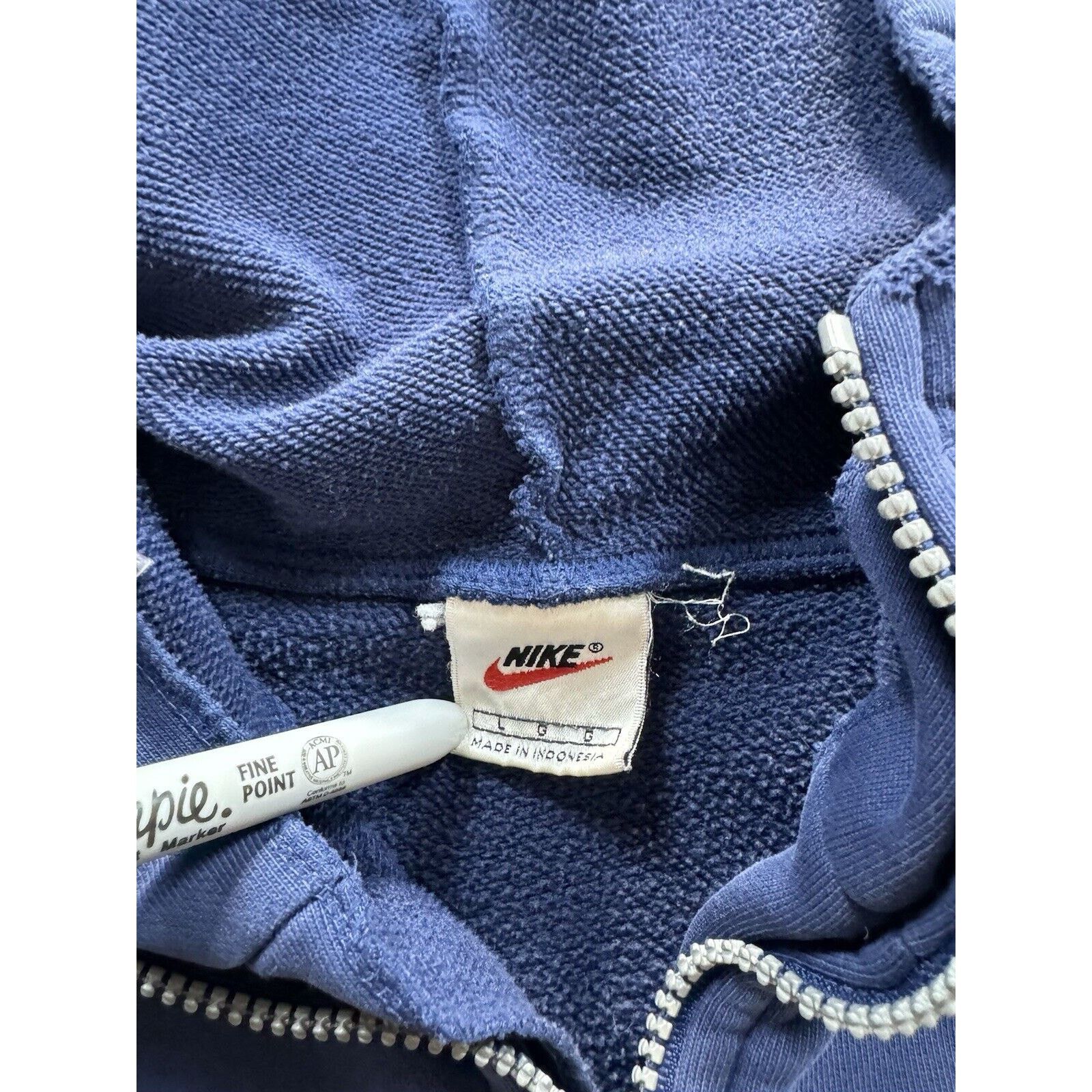 Nike Vintage Nike Center Swoosh 1/4 Zip Hoodie Men’s L Blue 90s Size US L / EU 52-54 / 3 - 5 Thumbnail