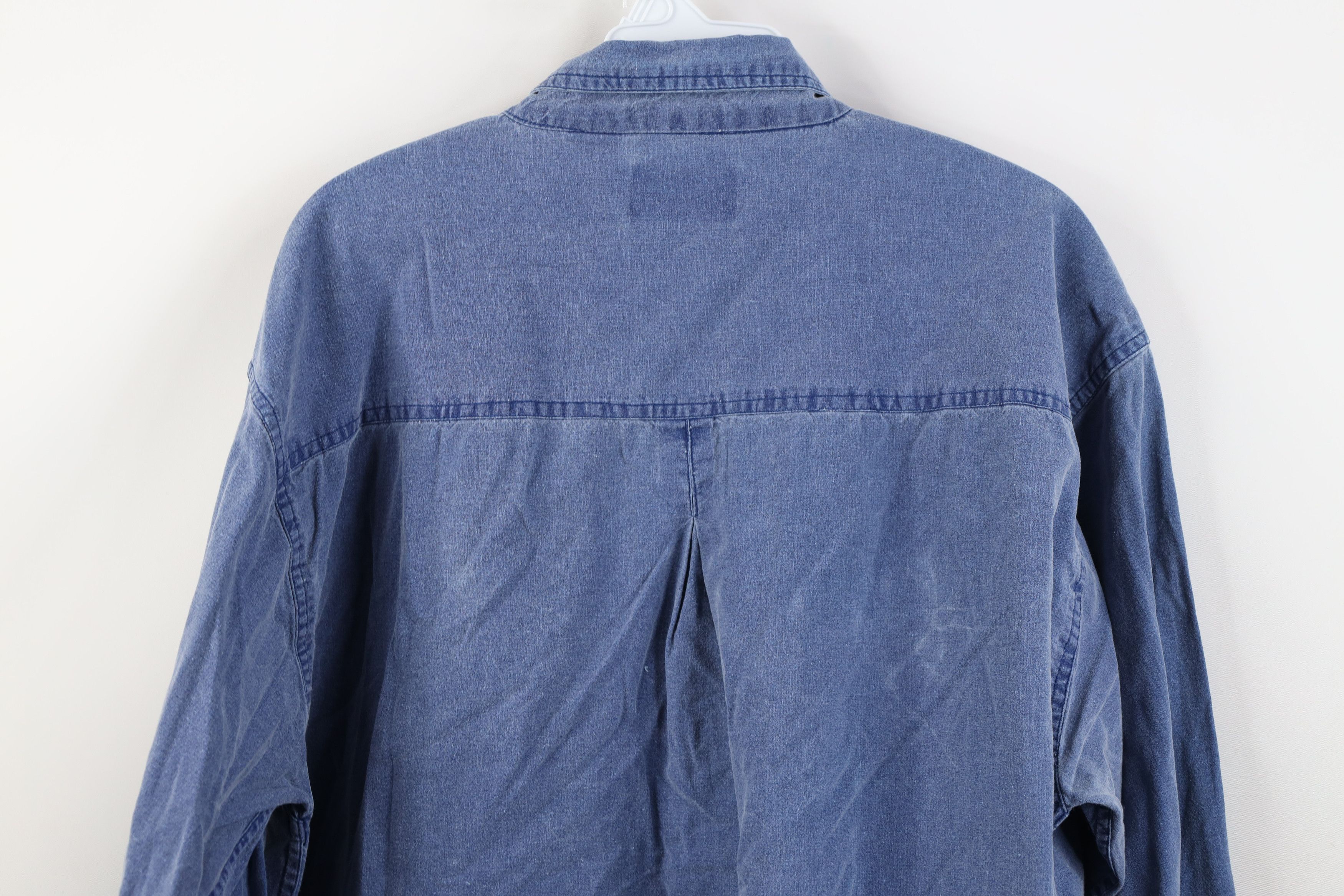 Vintage Vintage 90s Streetwear Stonewash Button Shirt Blue Cotton Size US M / EU 48-50 / 2 - 13 Thumbnail
