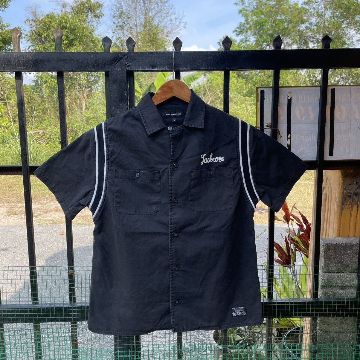 JACKROSE 🔥Jackrose Embroidered Spellout Buttons Up Bowling Shirts Size US S / EU 44-46 / 1 - 3 Thumbnail