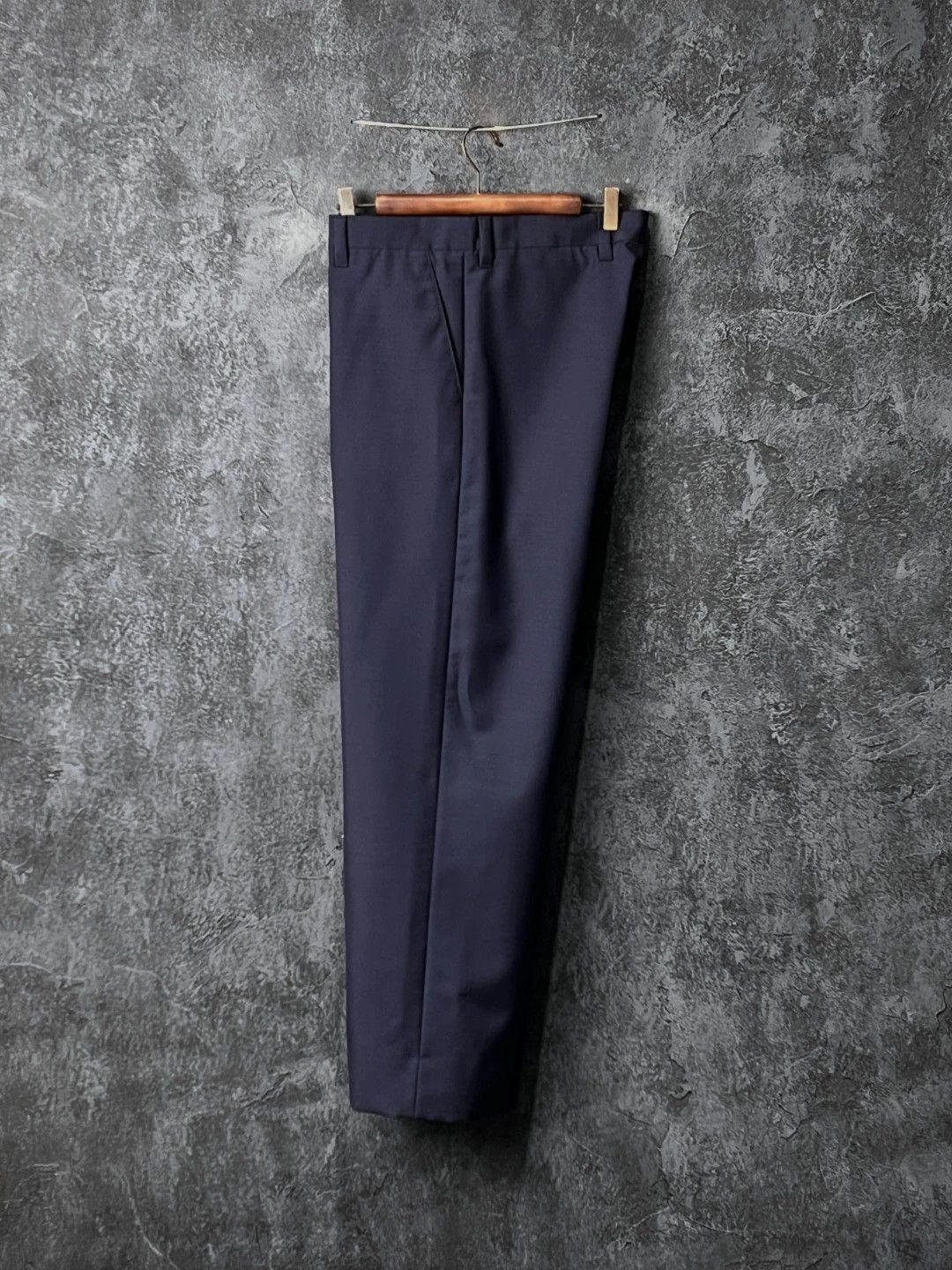 Prada PRADA Navy Straight Wool-Mohair Trousers Size 48S - 3 Thumbnail