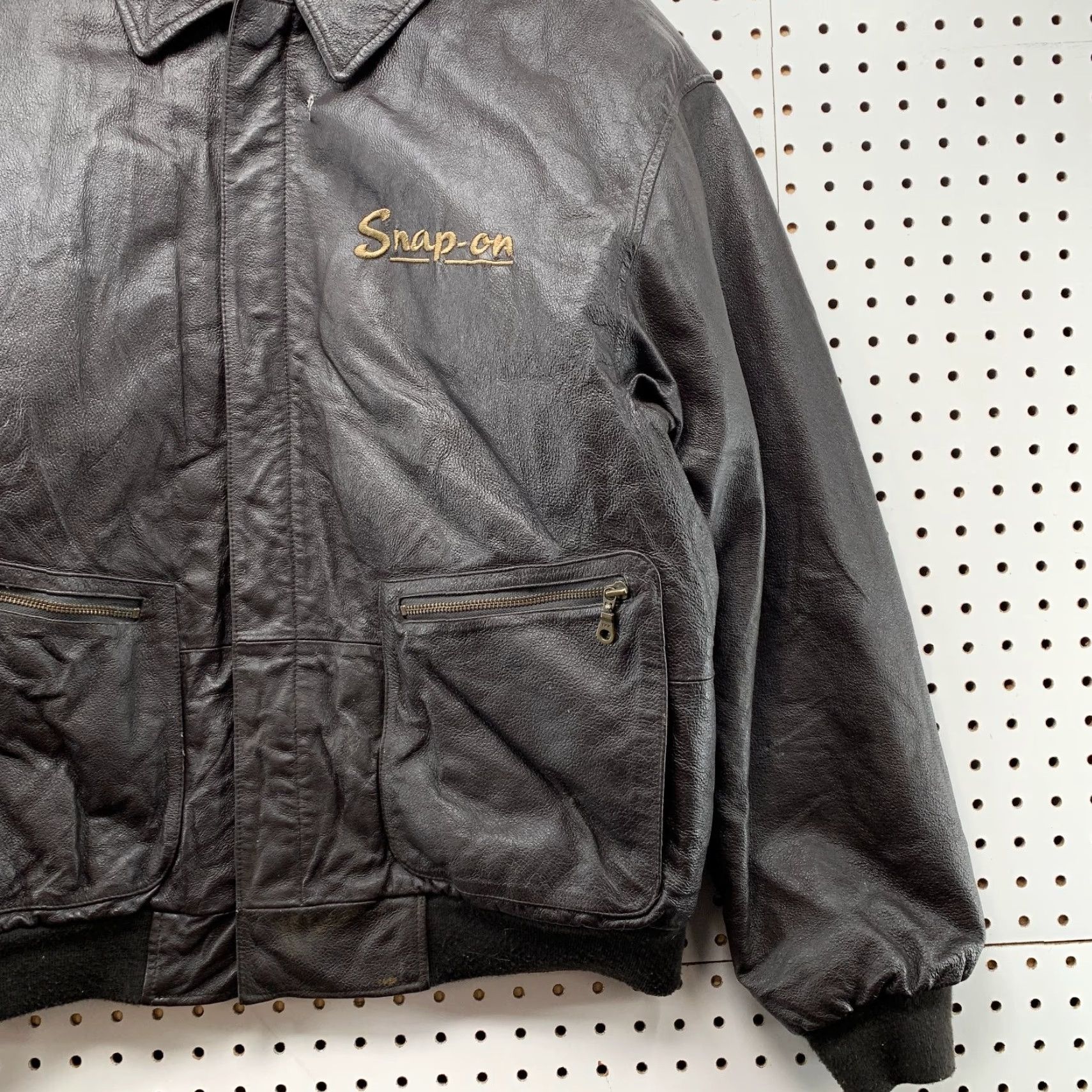 Vintage VINTAGE Snap-on Bomber Jacket Mens L Brown Embroidered Zipper Pocket Jacket Size US L / EU 52-54 / 3 - 7 Thumbnail