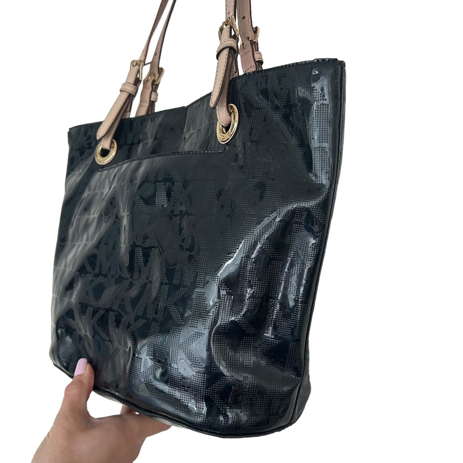 Michael Kors Michael Kors Black Jet Set Patent Leather Tote Shoulder Bag Size ONE SIZE - 8 Thumbnail