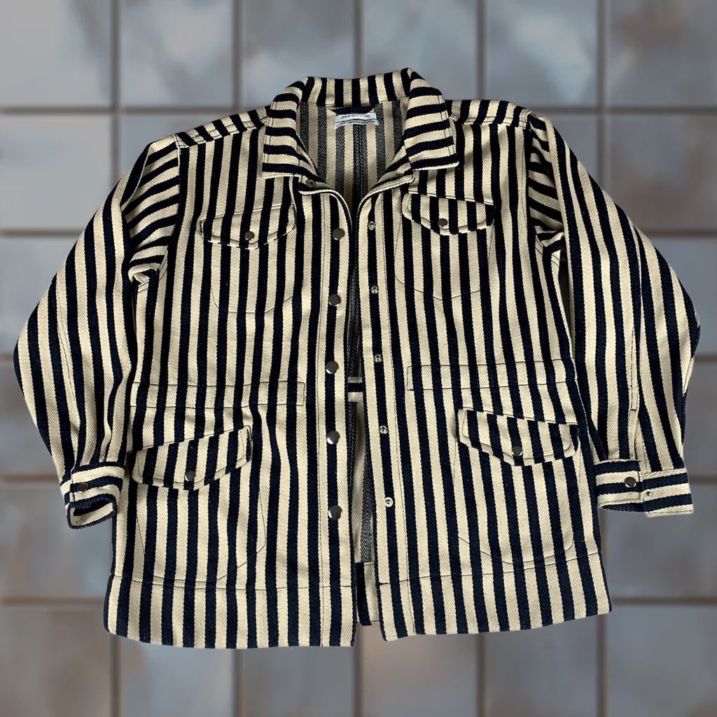 Urban Outfitters urban outfitters Women Small heavy Blue White Stripes work shirt Jacket Size S / US 4 / IT 40 - 1 Thumbnail
