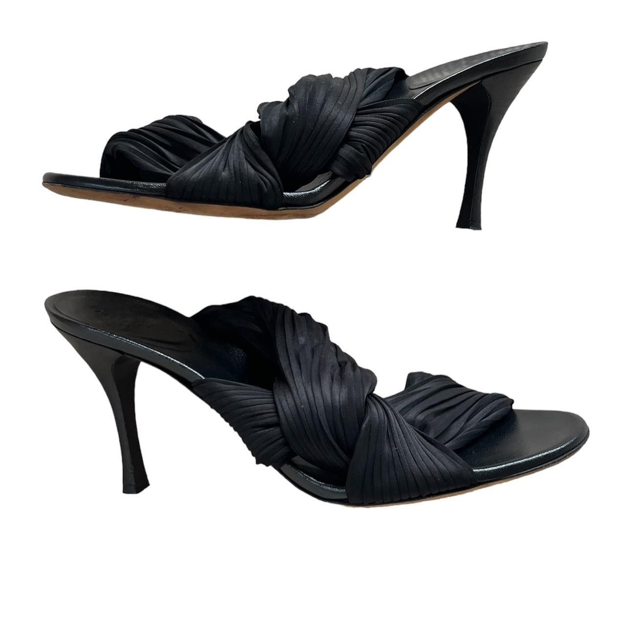 Gucci Black Gucci mules with satin pleat twist Size US 5.5 / IT 35.5 - 2 Thumbnail