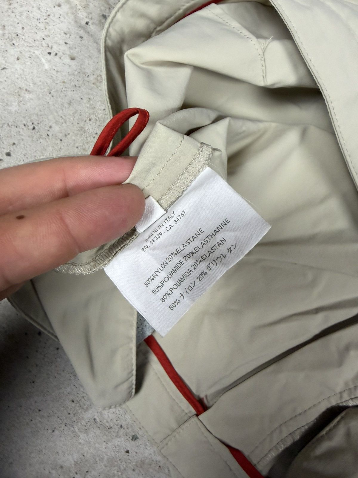 Prada DSWT 2000s Prada Sport Beige Baggy Red Tab Pants Linea Rossa Size 33" - 3 Thumbnail