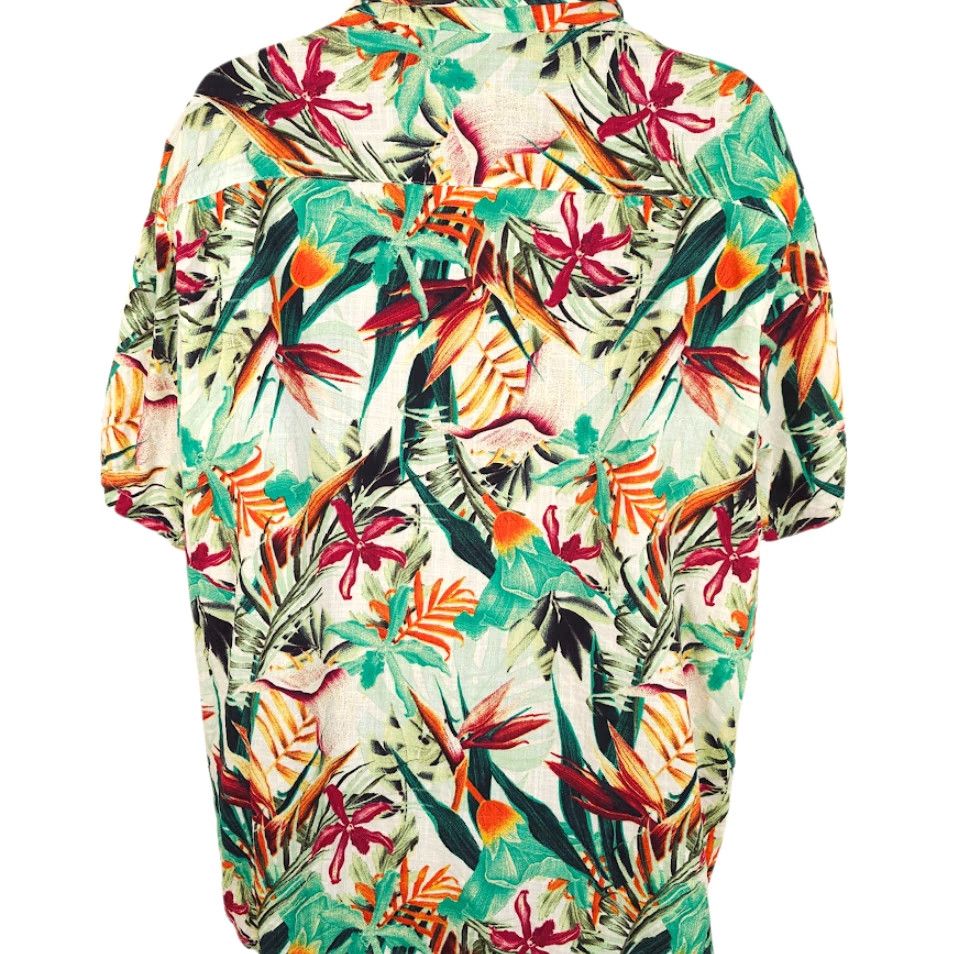Vintage Jogal Hawaiian Shirt Mens 2XL Button-Down Collar Short Sleeve Floral All Over Print Ivory Cotton Blend Modern Casual Surfing Hawaii Size US XXL / EU 58 / 5 - 4 Thumbnail