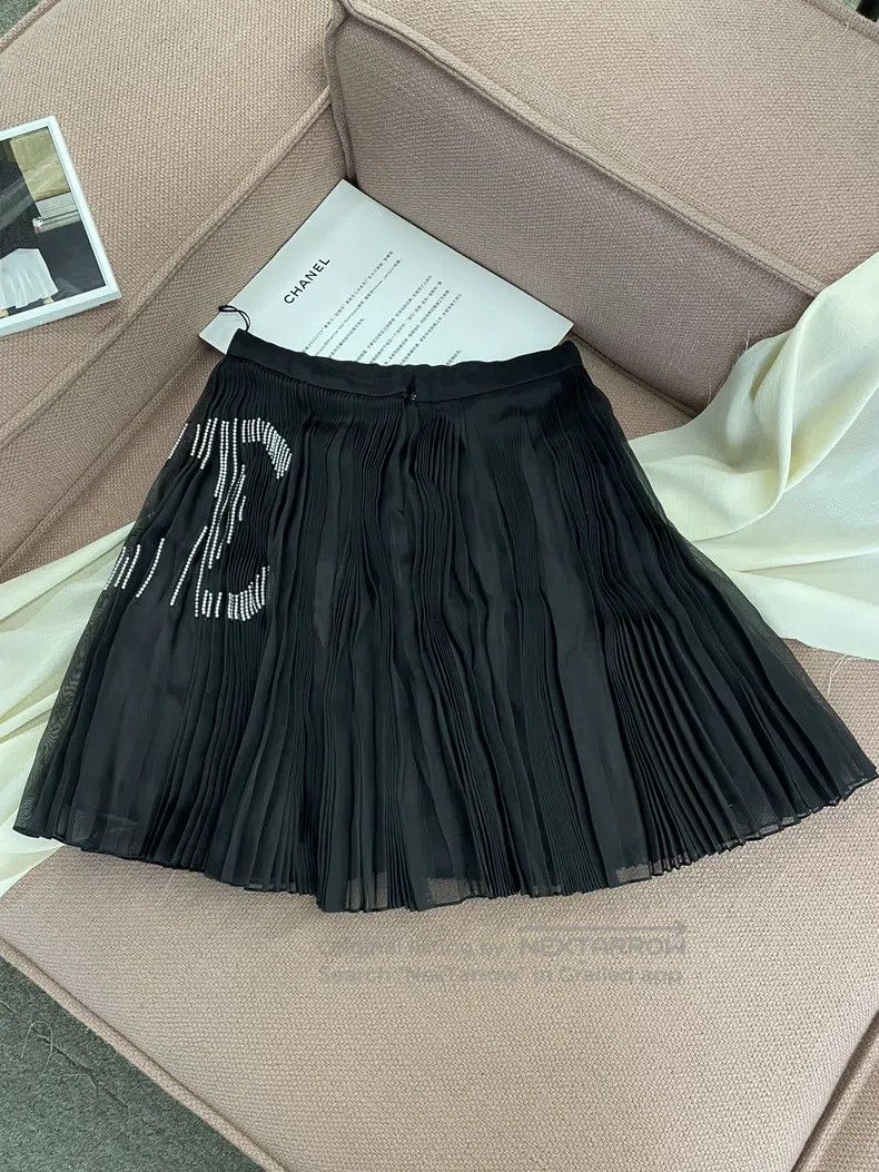 Chanel Chanel 22A high-end handicraft workshop pleated organza st Size 24" / US 00 / IT 34 - 4 Thumbnail