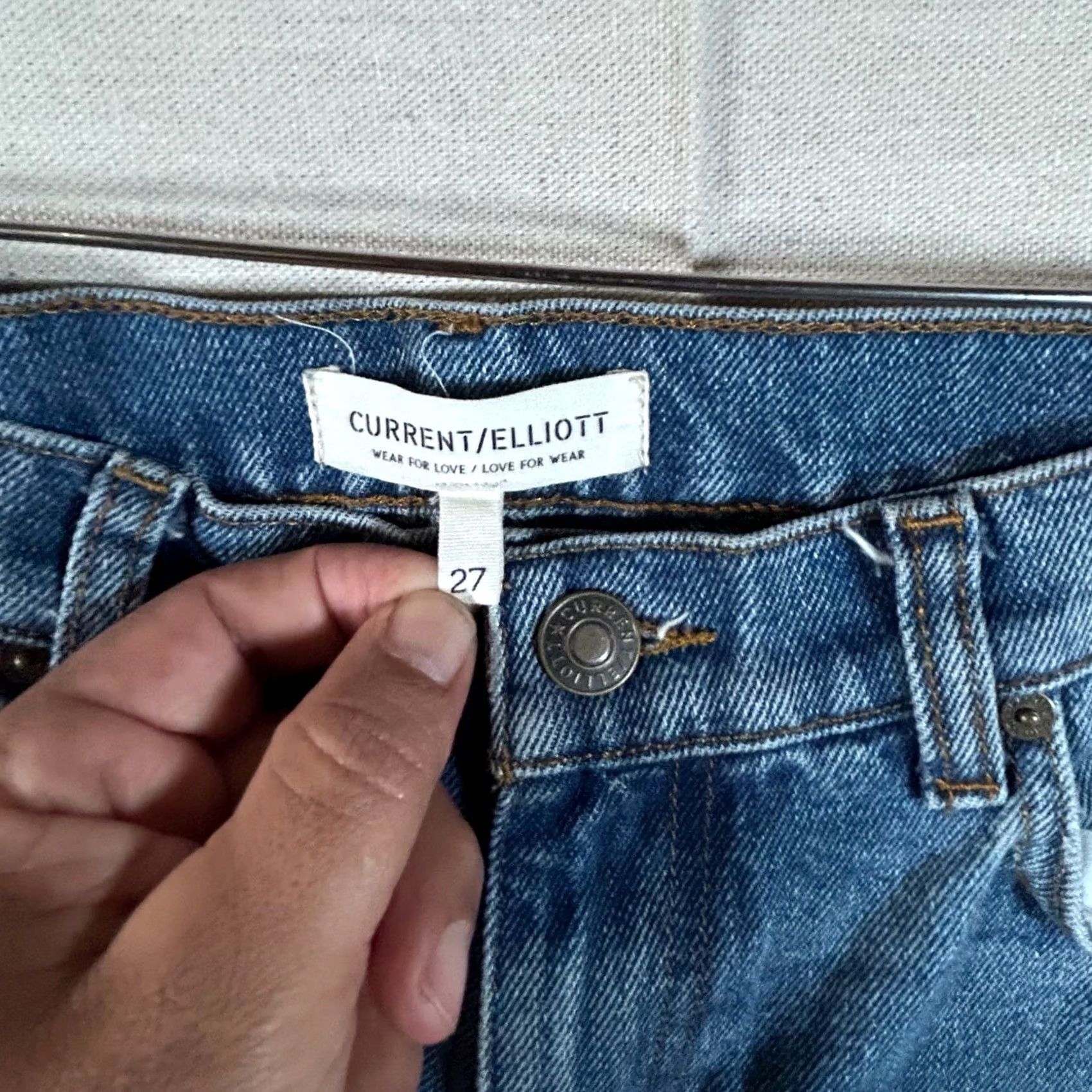 Vintage Current Elliott Jeans Blue High Rise Distressed Straight Leg Size 27 Size 27" / US 4 / IT 40 - 3 Thumbnail