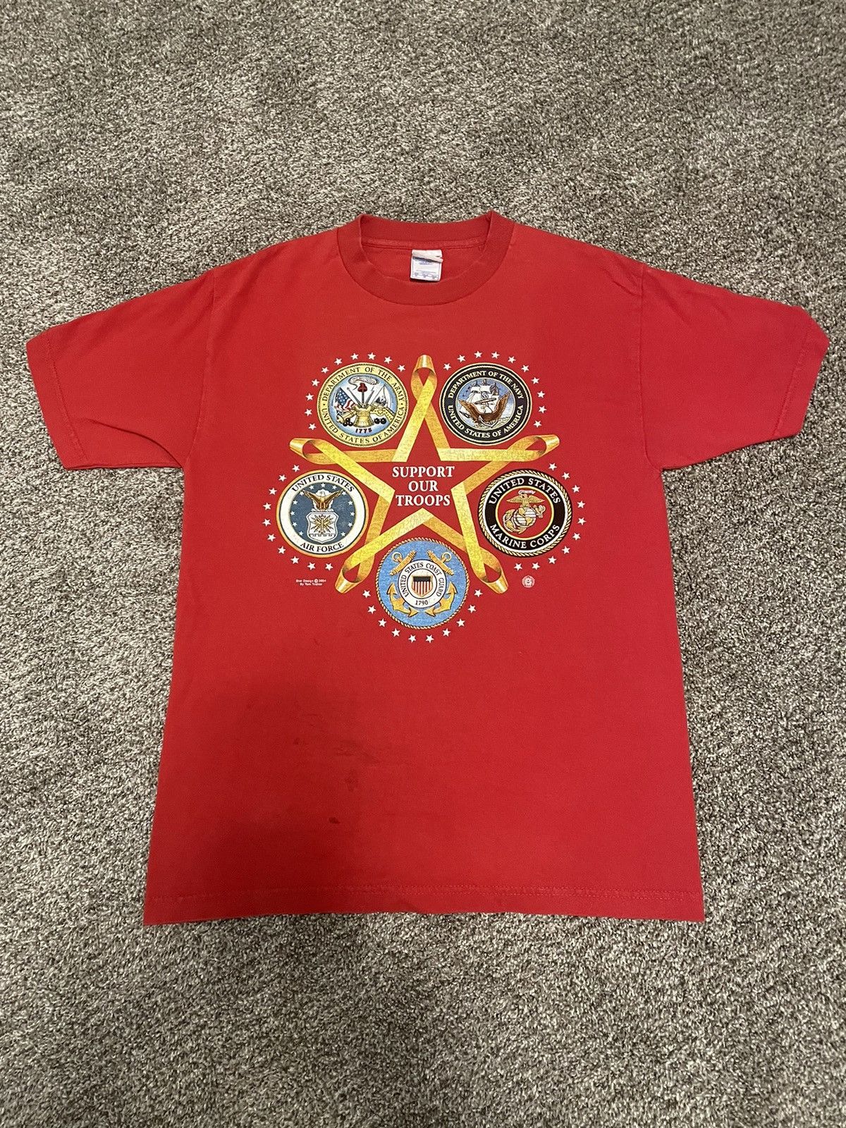 Vintage Vintage 2000s USA support our troops shirt Size US M / EU 48-50 / 2 - 2 Thumbnail