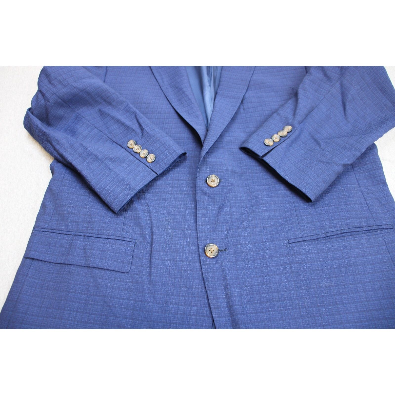 Suitsupply Max Davoli Blazer Mens 46R Blue Plaid Wool 2 Button Size 46R - 8 Thumbnail