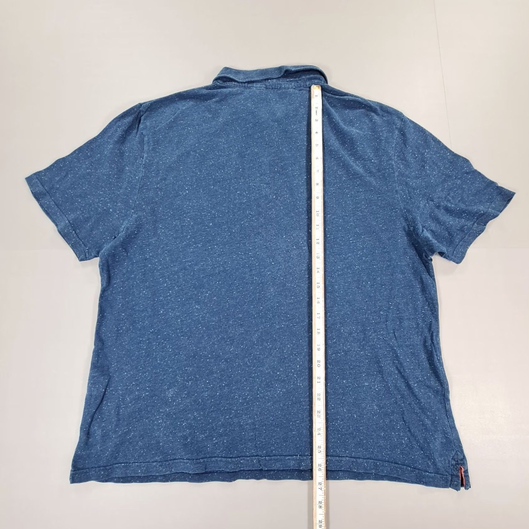 Vintage Brora Polo Shirt Brora Mens Polo Shirt XXL Cotton Speckled Short Sleeves Blue Casual Mens Size US XXL / EU 58 / 5 - 6 Thumbnail
