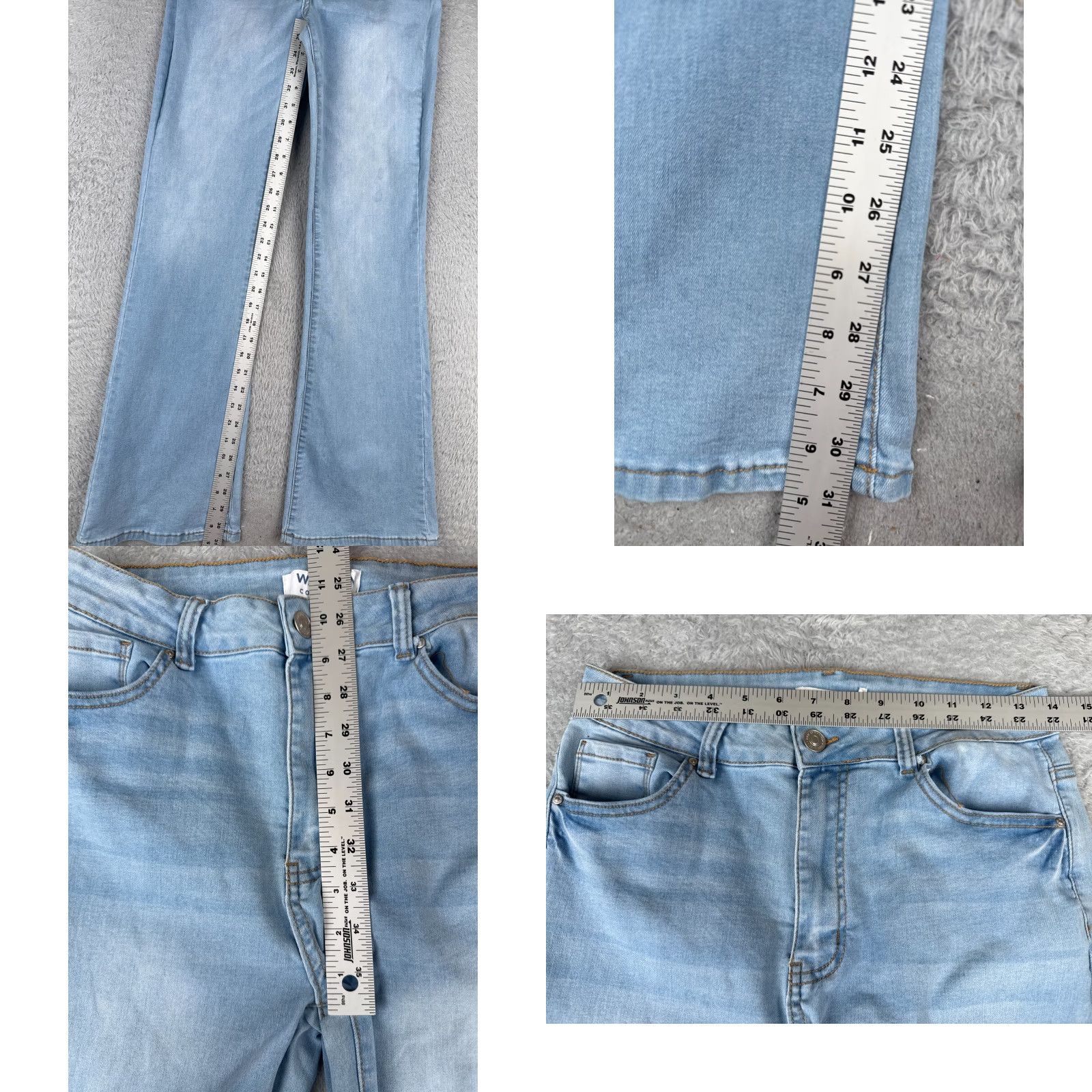Vintage WAX JEAN Womens Jeans Flared Mid Rise Light Wash Denim 29x31 Juniors 13 Blue Cotton Blend Vintage: No Size 34" / US 12 / IT 48 - 8 Thumbnail
